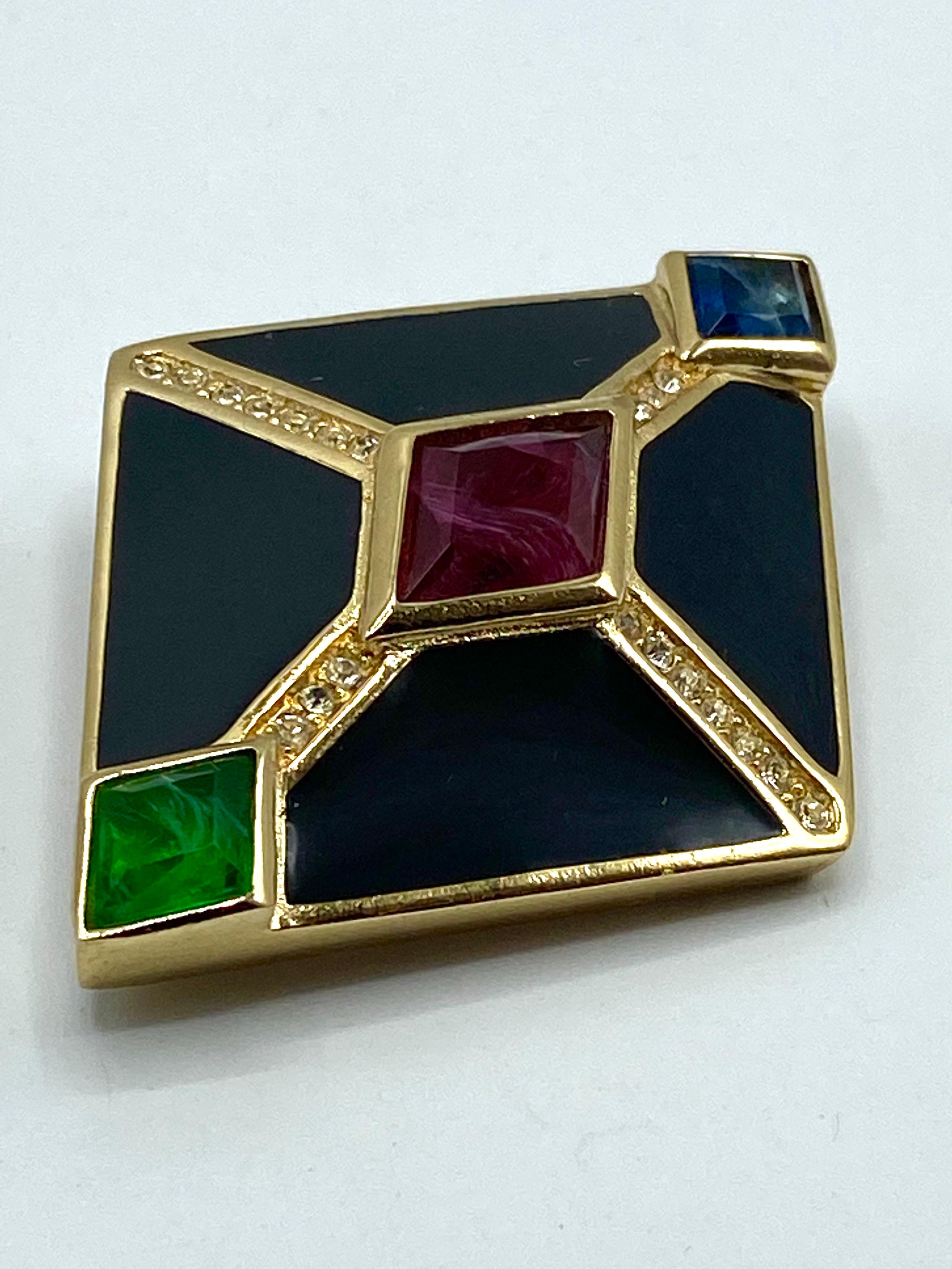 Christian Dior 1980s Art Deco Brooch by Henkel & Grosse' In Excellent Condition In New York, NY