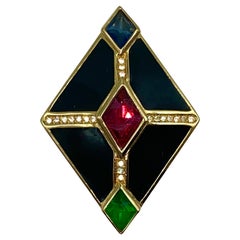 Christian Dior 1980s Art Deco Brooch by Henkel & Grosse'