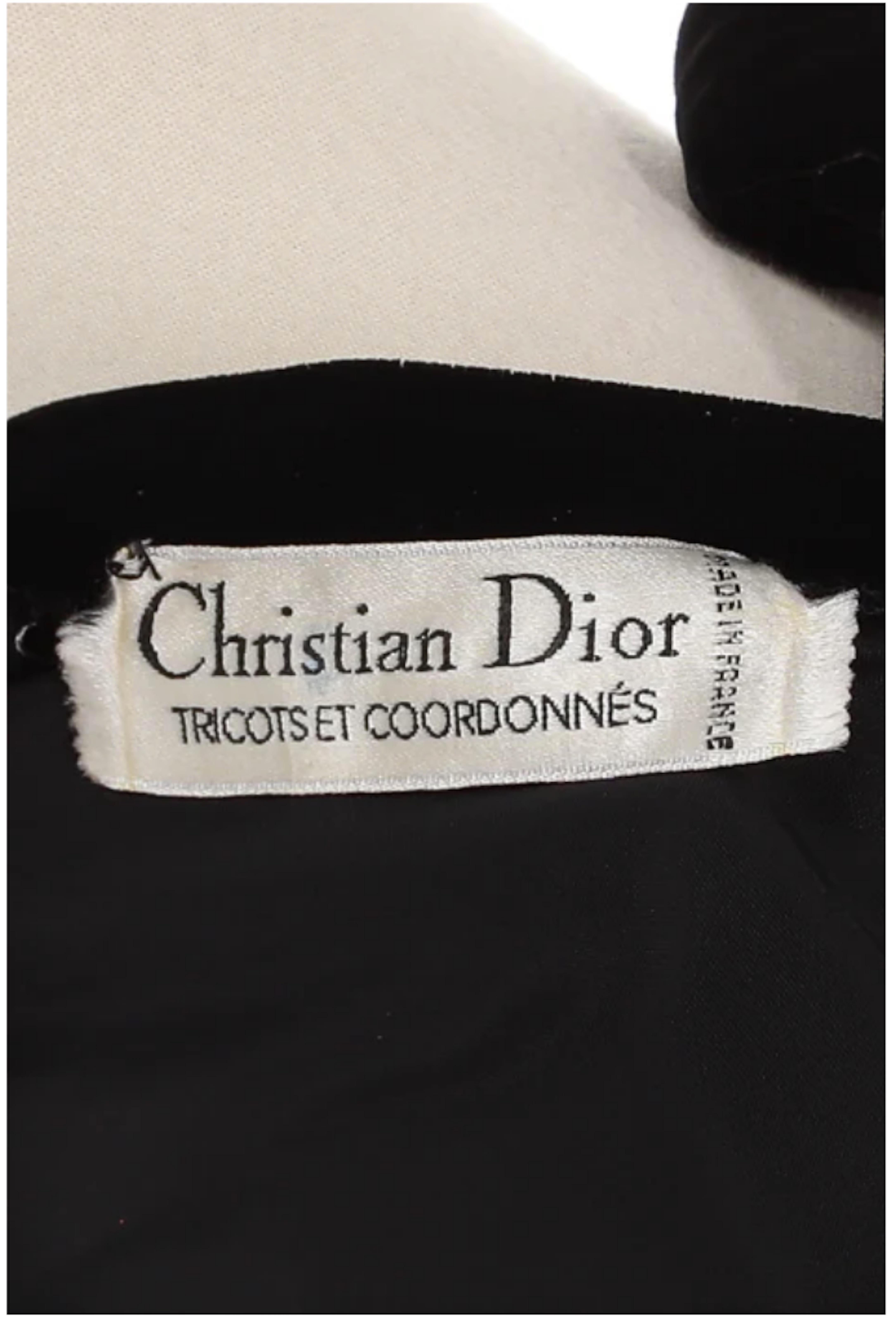 Women's Christian Dior 1980's Black Velvet Dress With Pink Bottom For Sale
