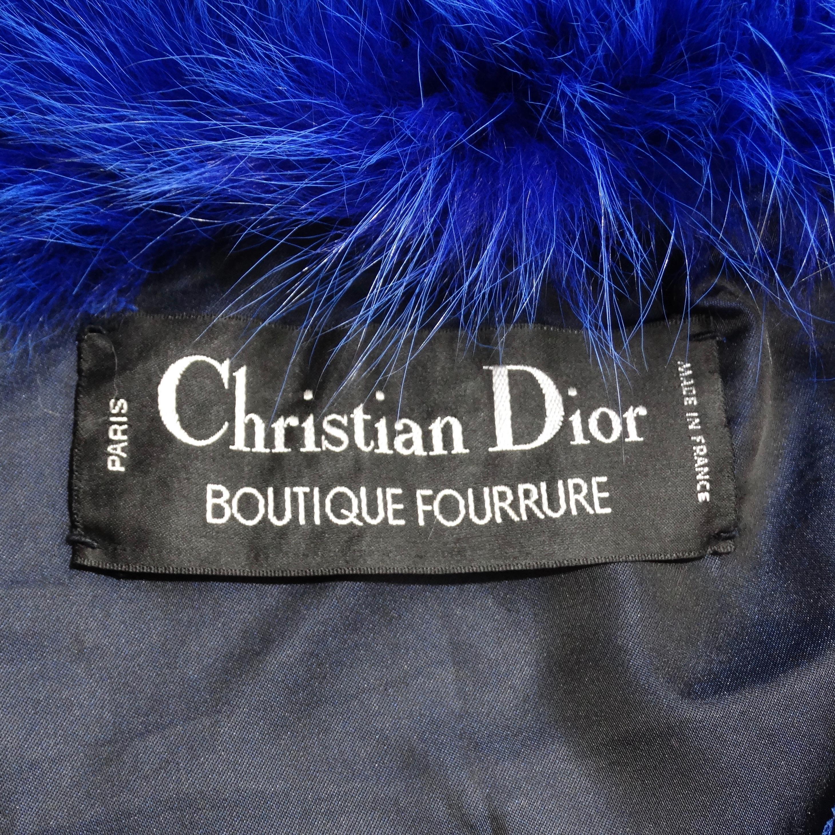 Christian Dior 1980s Blue Fox Fur Jacket 9
