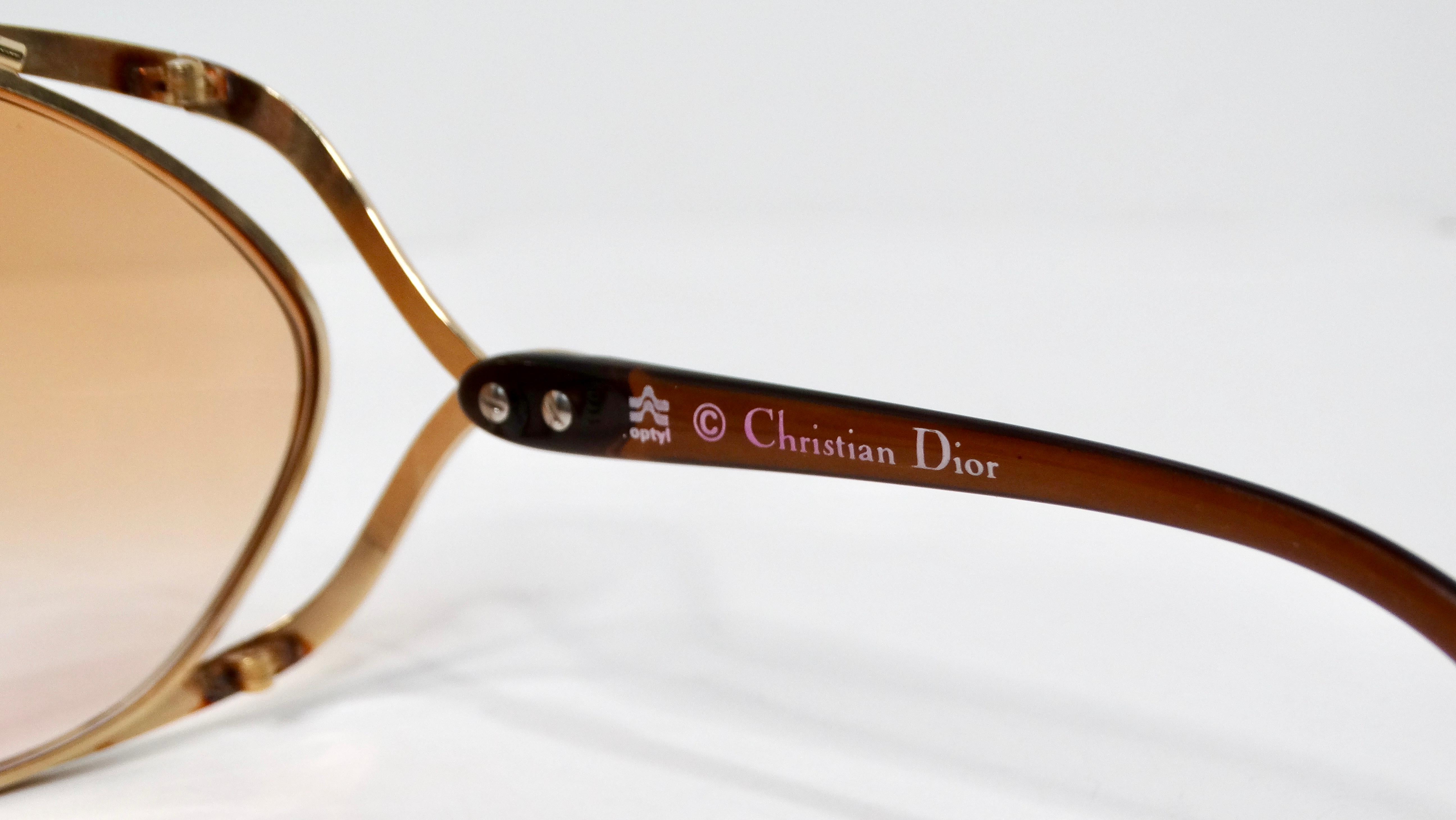 Christian Dior 1980s Butterfly 2056 Orange Gradient Tinted Lens Sunglasses For Sale 2