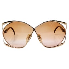Vintage Christian Dior 1980s Butterfly 2056 Orange Gradient Tinted Lens Sunglasses