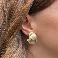 Christian Dior 1980s Gold Plate Vintage Gas Pipe Design Collar and Earrings