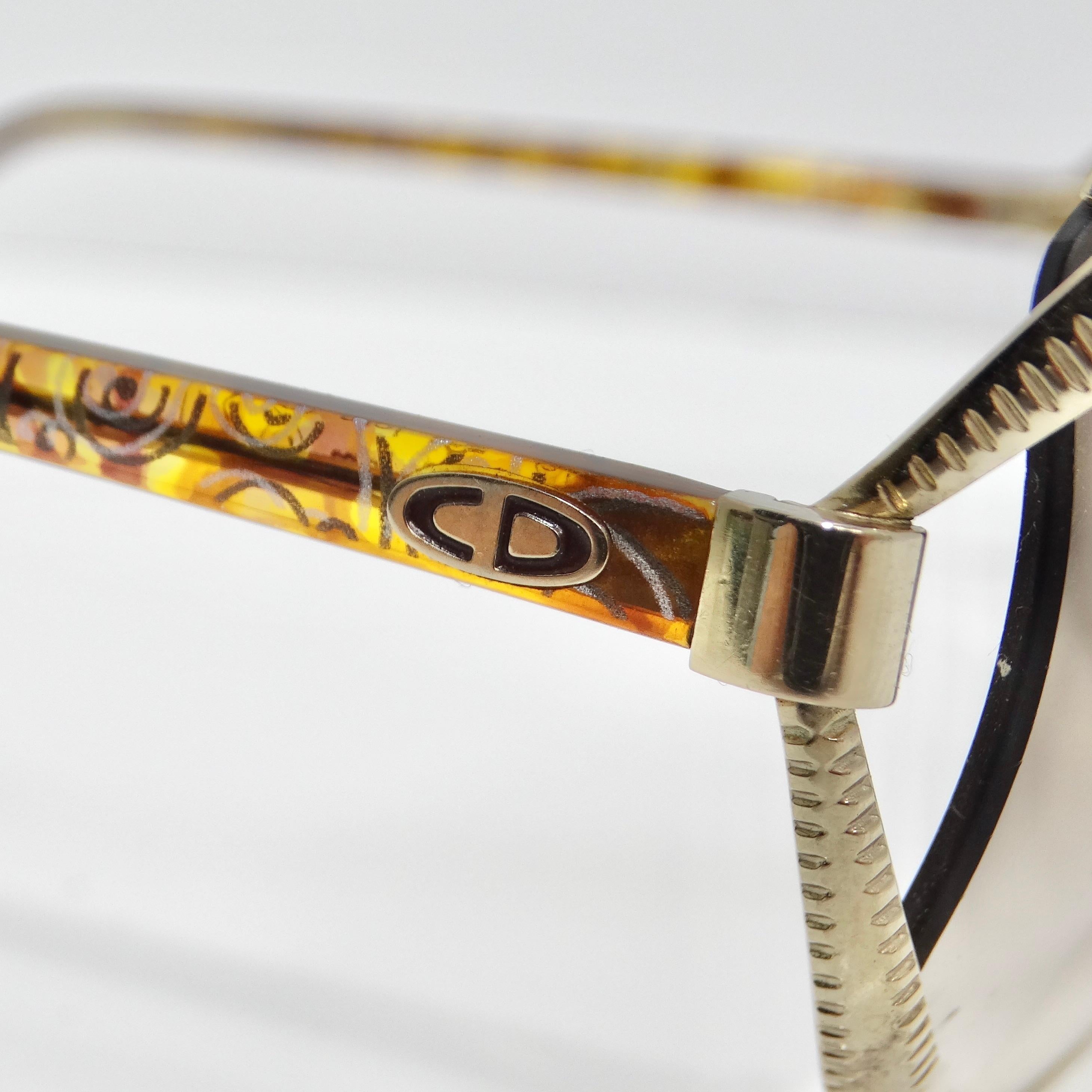 Christian Dior 1980s Gold Tone Aviator Sunglasses For Sale 1