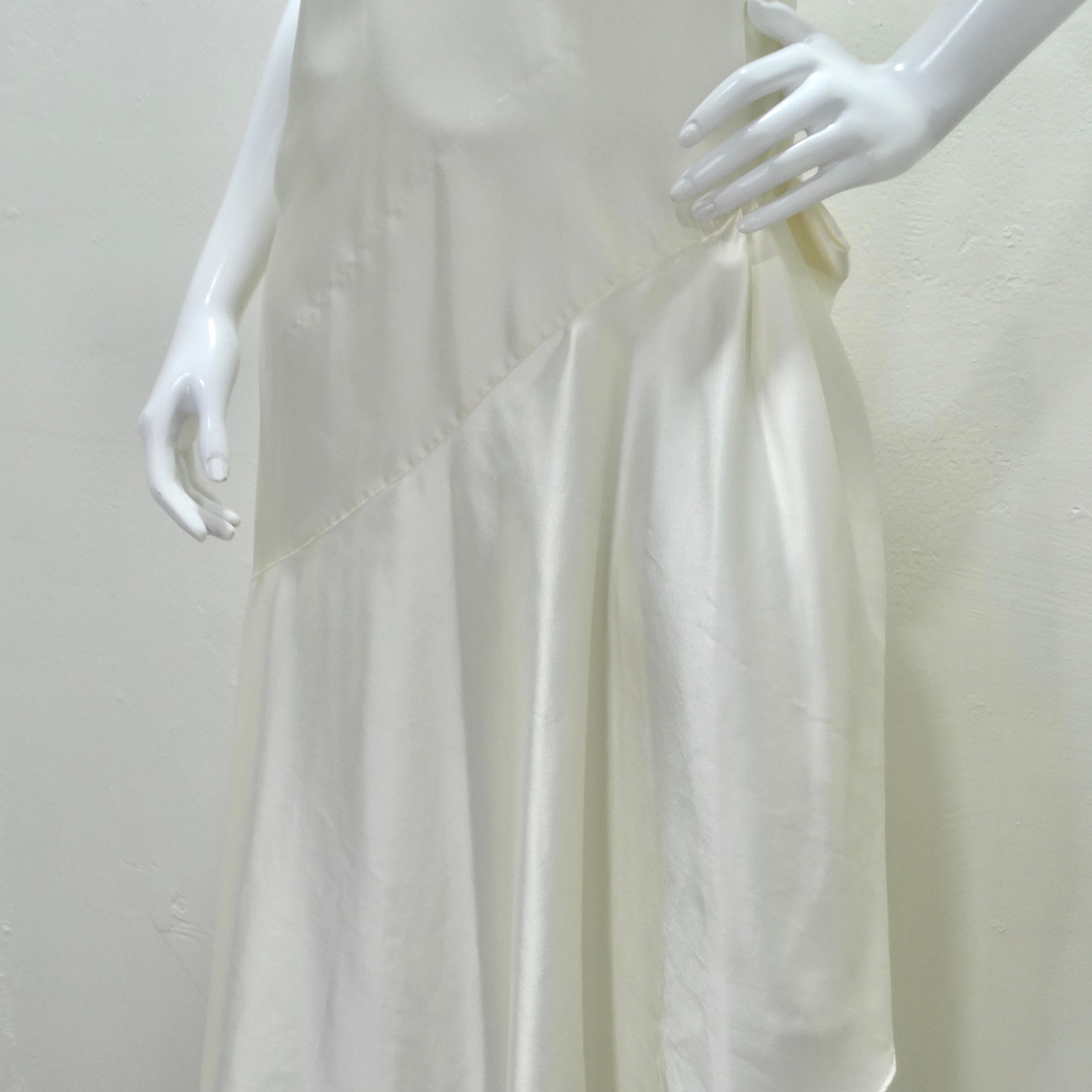 Christian Dior 1980s Ivory Satin Slip Dress and Blouse Set 8