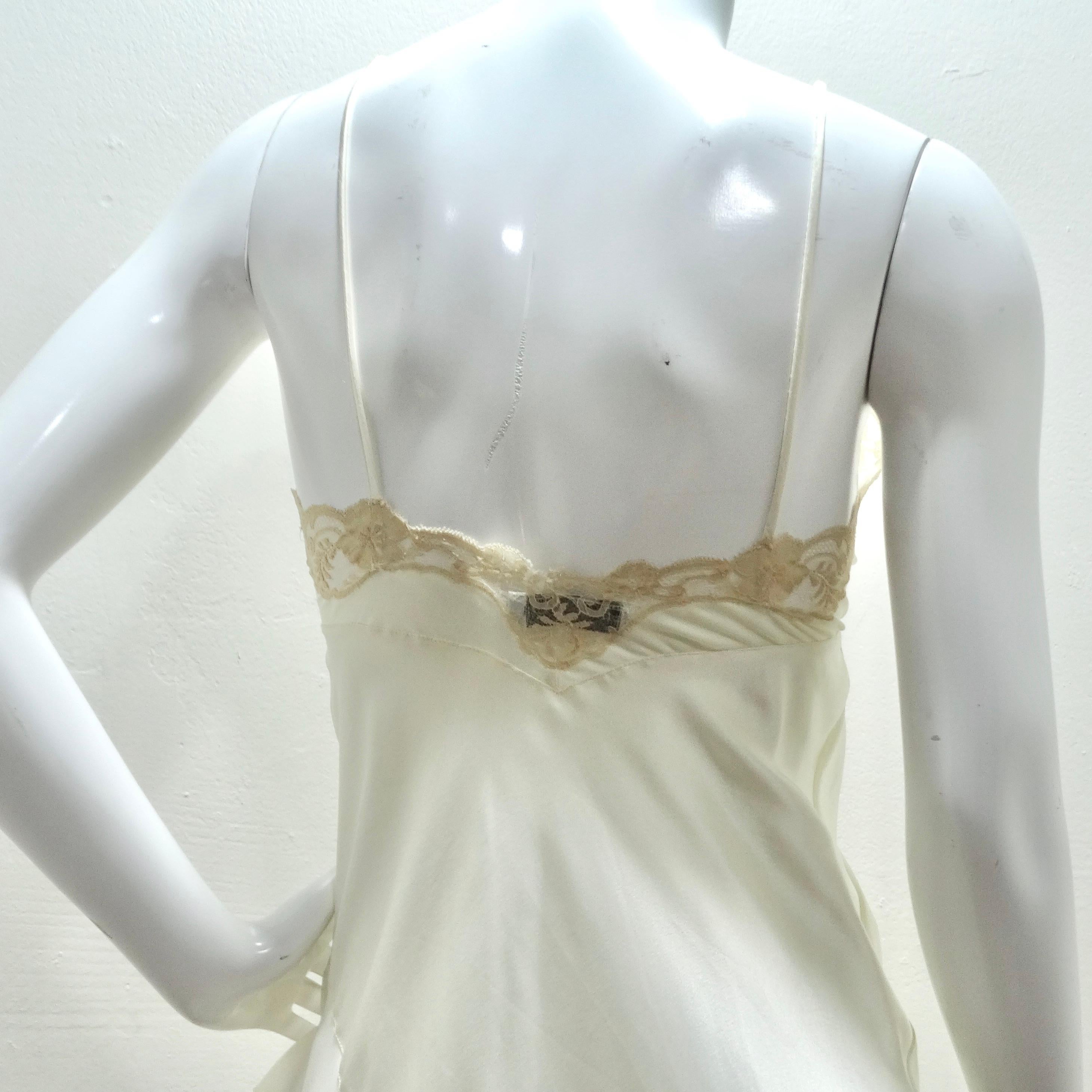 Christian Dior 1980s Ivory Satin Slip Dress and Blouse Set 10