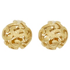 Christian Dior 1980s Large Circle Filigree Intertwined Openwork Dome Earrings