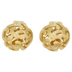 Christian Dior 1980s Large Circle Intertwined Openwork Filigree Dome Earrings