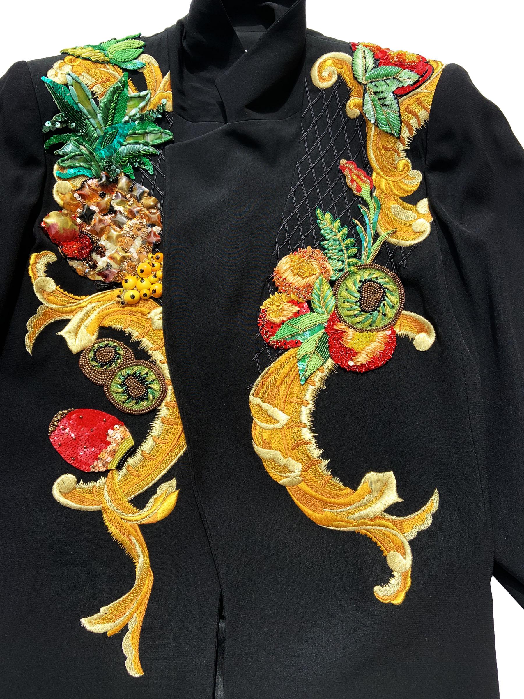  Christian Dior 1980's Numbered Beaded & Embroidered Long Blazer Jacket + Top  For Sale 3