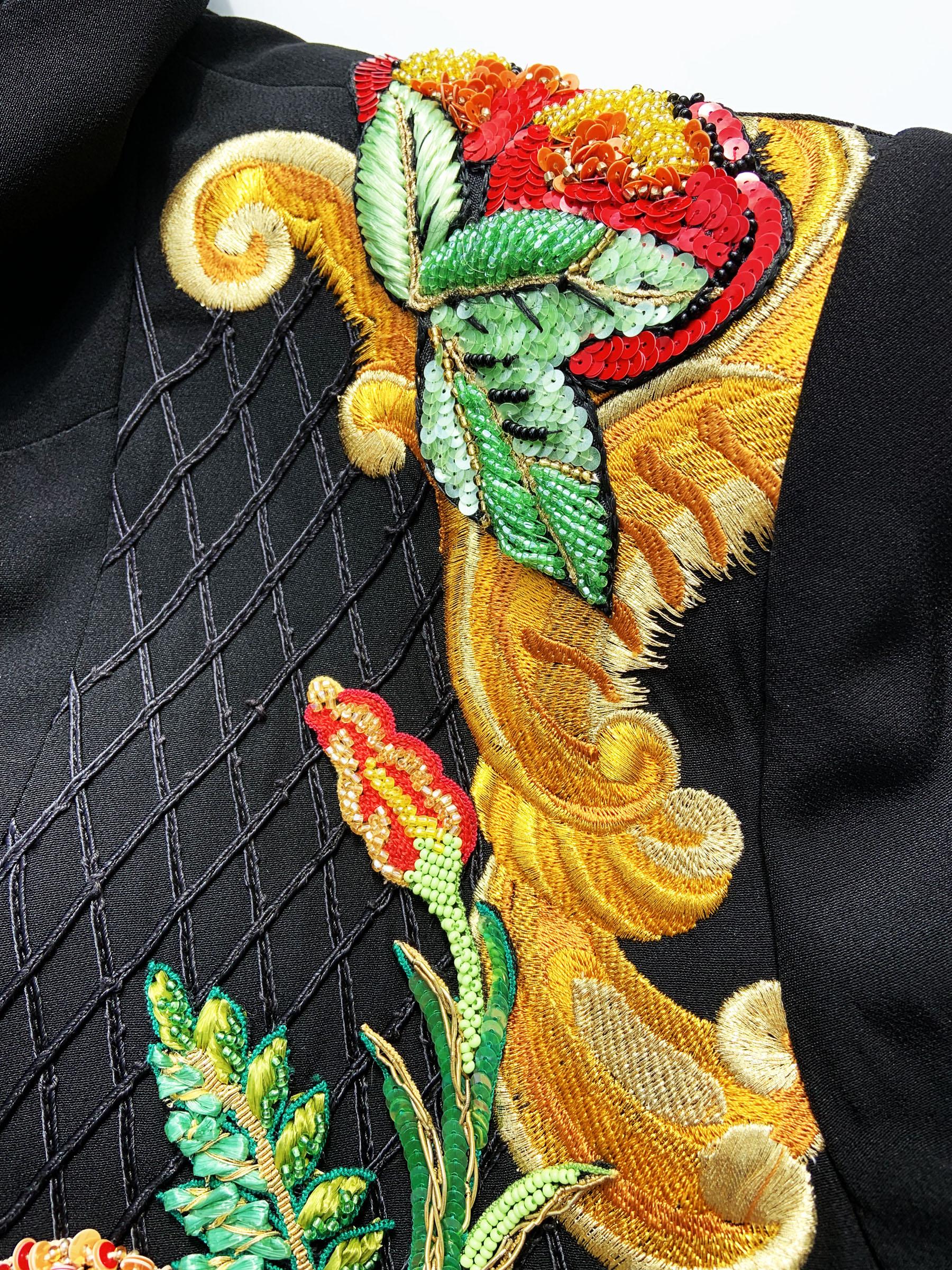 Christian Dior - Blazer long numéroté, perlé et brodé, années 1980 en vente 9