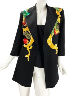 Christian Dior 1980's Numbered Beaded & Embroidered Long Blazer Jacket + Top