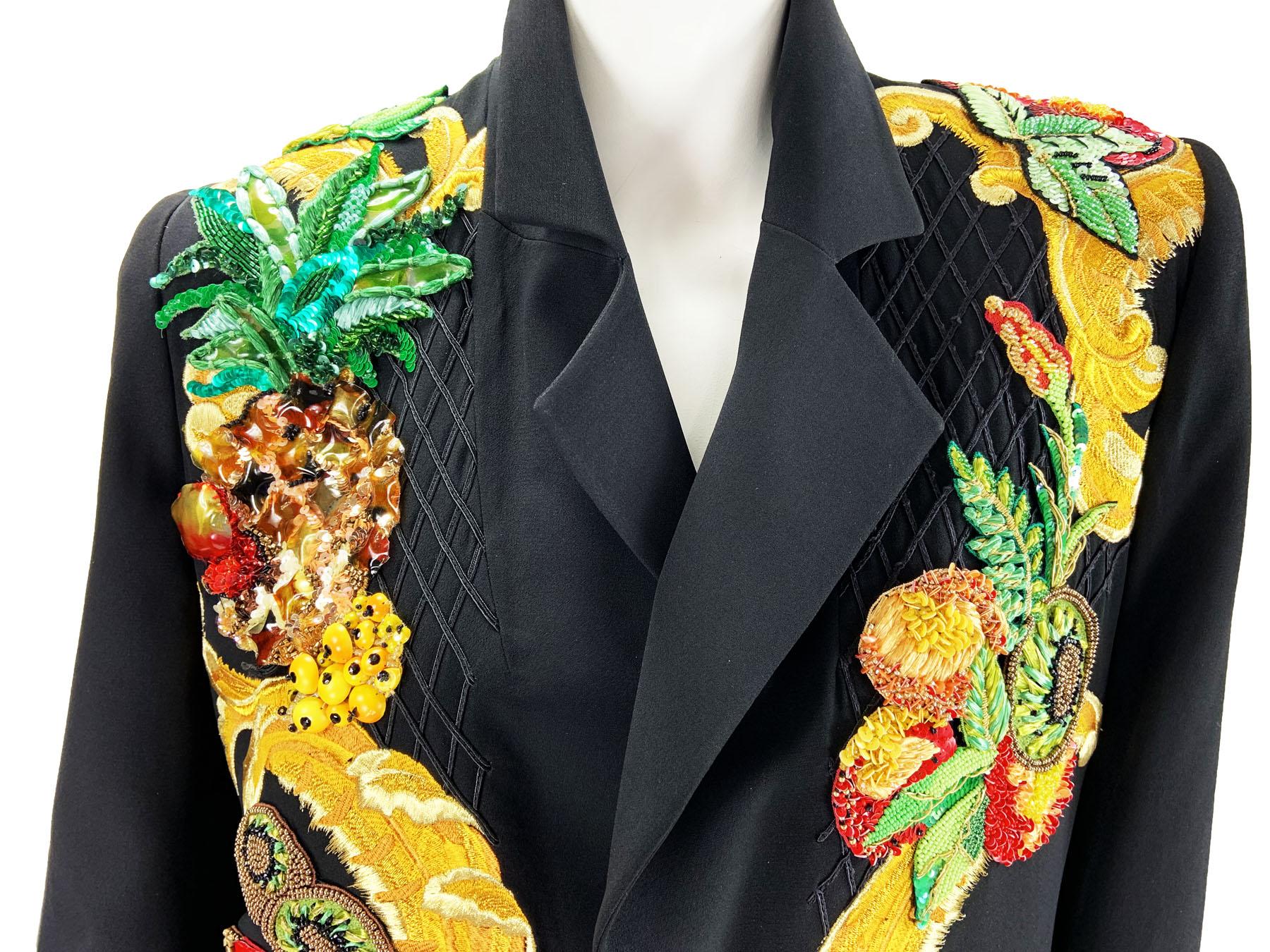 Women's  Christian Dior 1980's Numbered Beaded & Embroidered Long Blazer Jacket + Top  For Sale