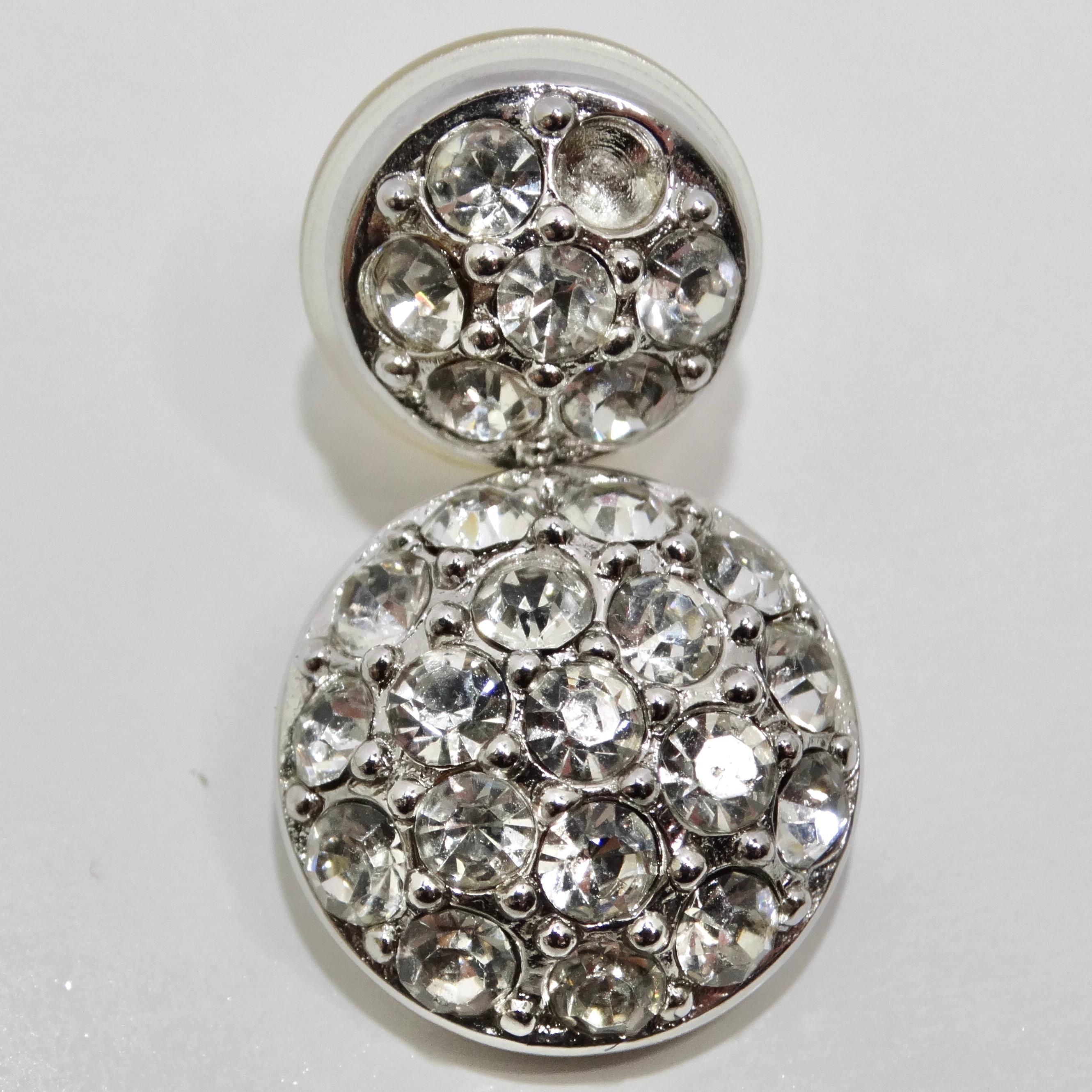 Orecchini con strass di Christian Dior degli anni '80 In condizioni buone in vendita a Scottsdale, AZ