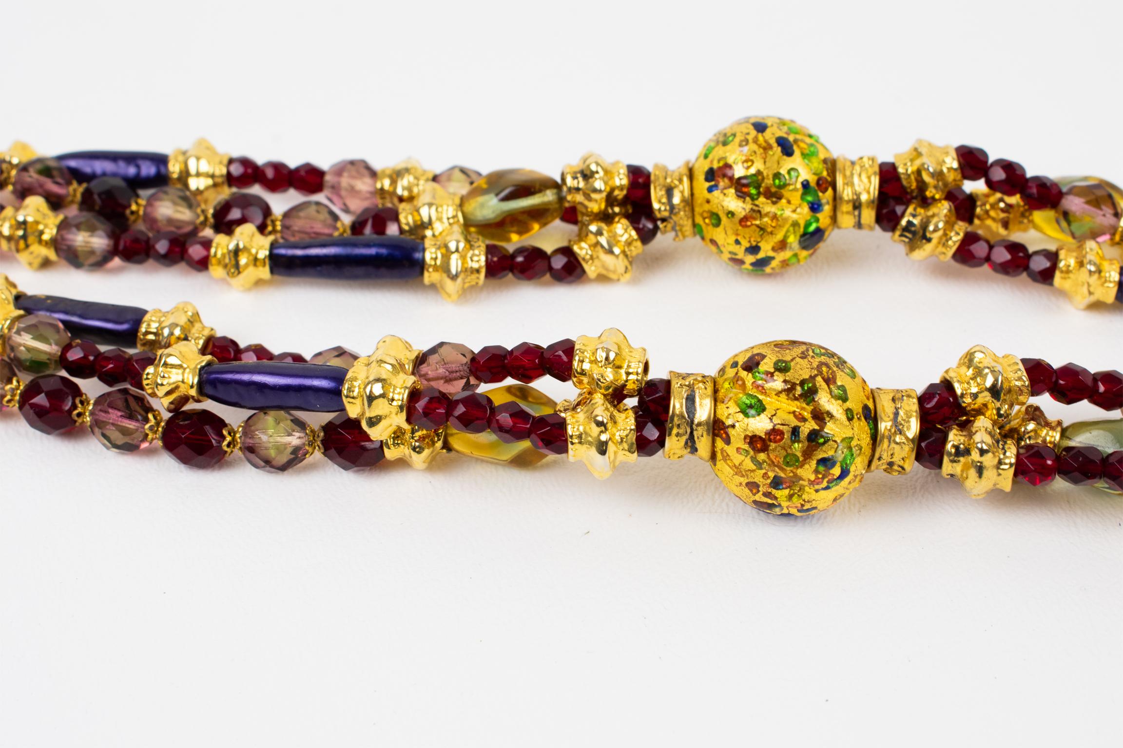 Christian Dior 1980er Jahre Laufsteg Murano-Kunstglas-Halskette Extralang im Angebot 5