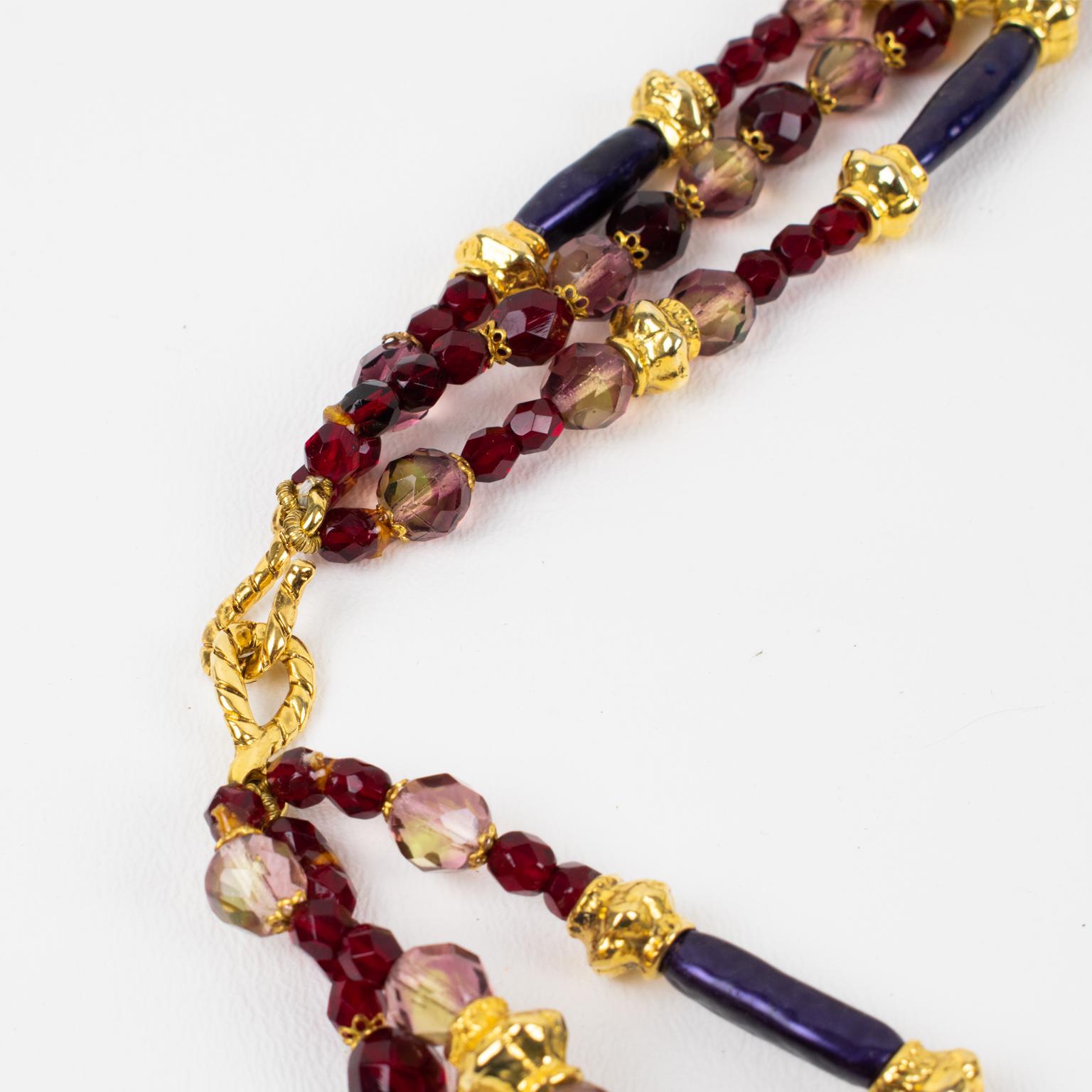Christian Dior 1980er Jahre Laufsteg Murano-Kunstglas-Halskette Extralang im Angebot 6