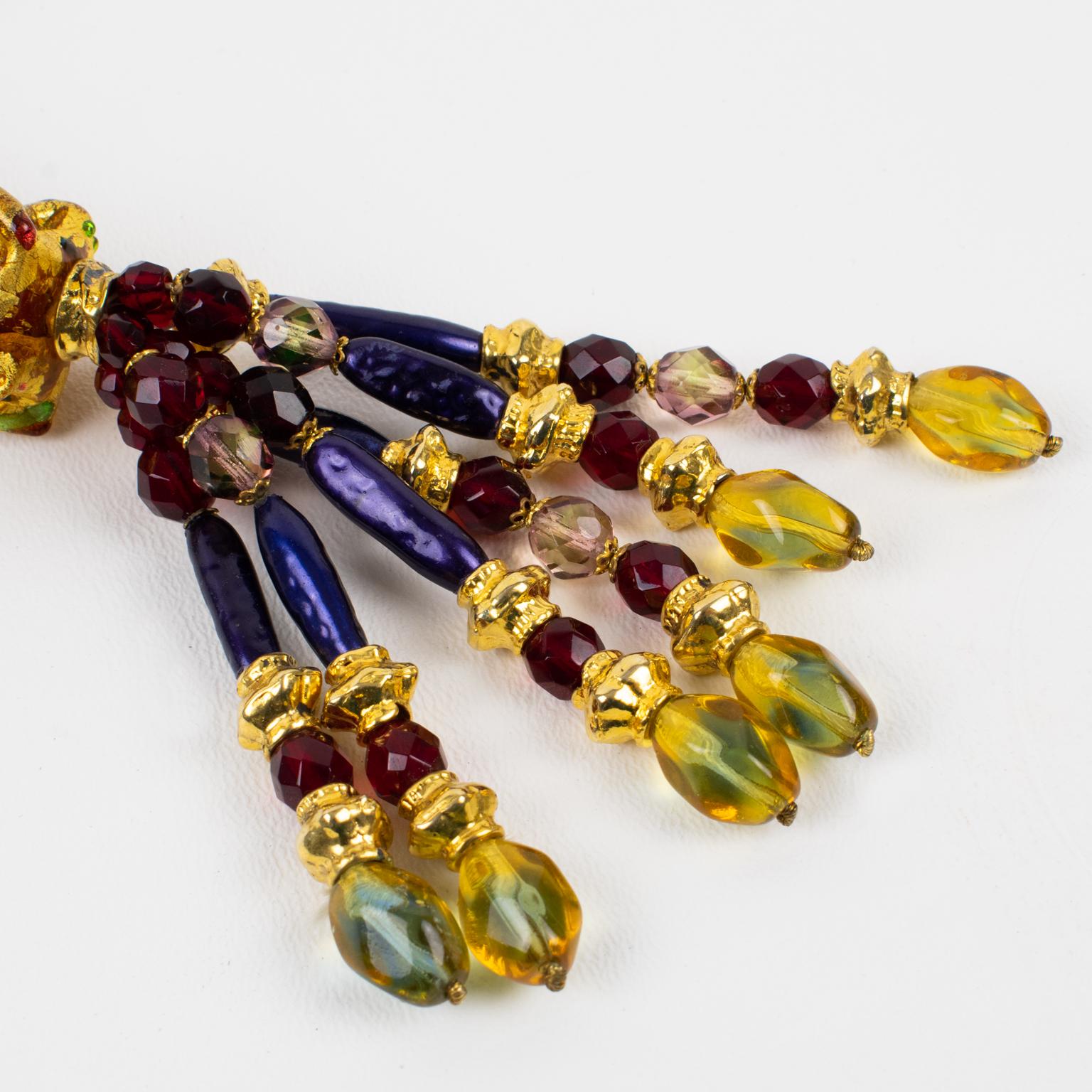 Christian Dior 1980s Runway Murano Art Glass Extra-Long Necklace For Sale 8