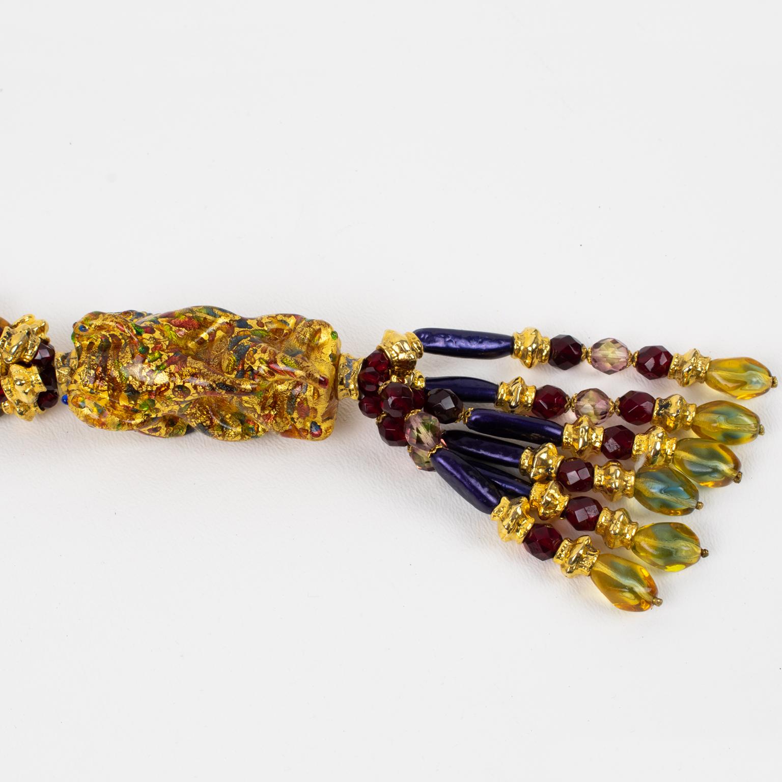 Christian Dior Couture Collier de perles d'art en verre de Murano en vente 1