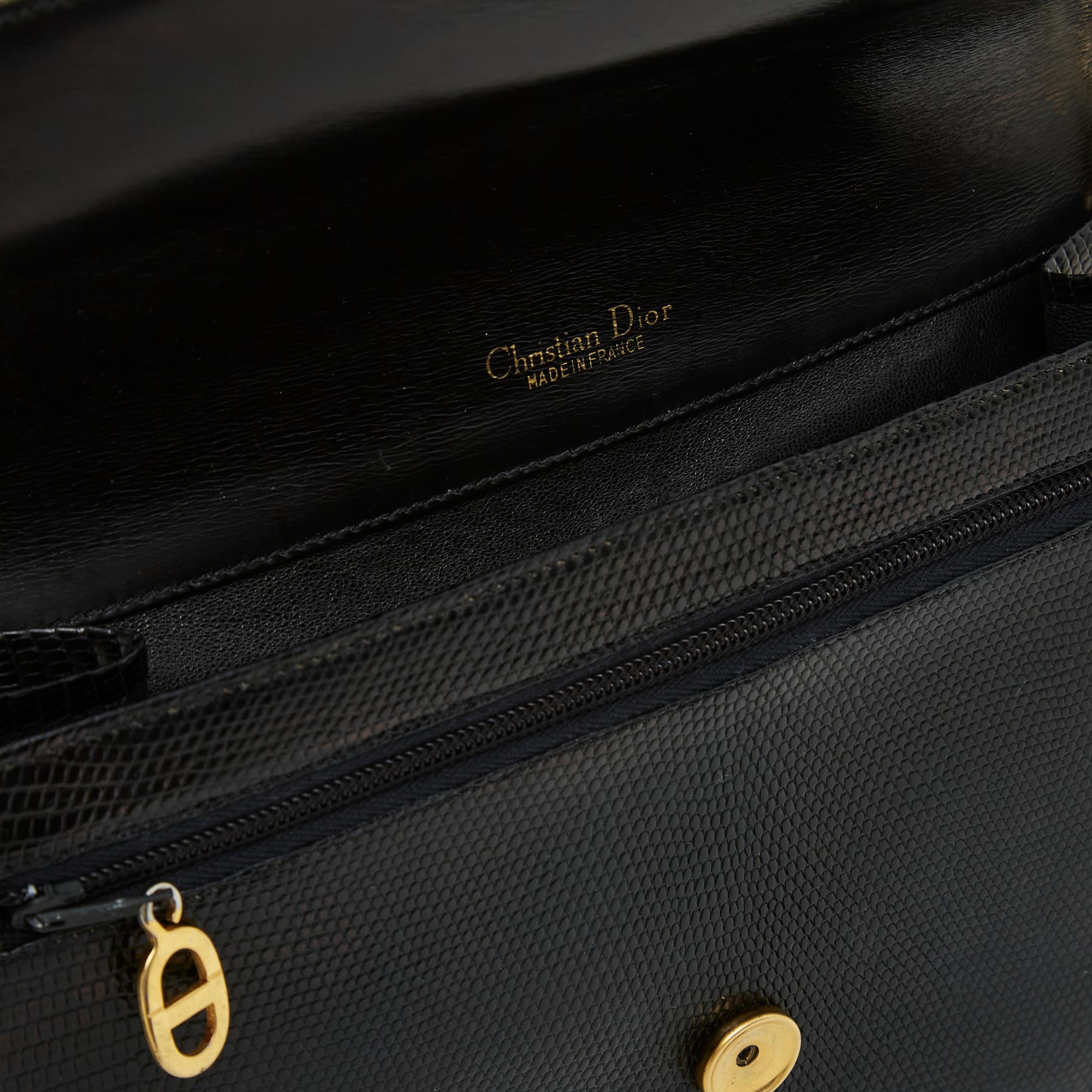 Christian Dior 1980s Sac Pochette Dior Precious Black Bag 2 straps 3