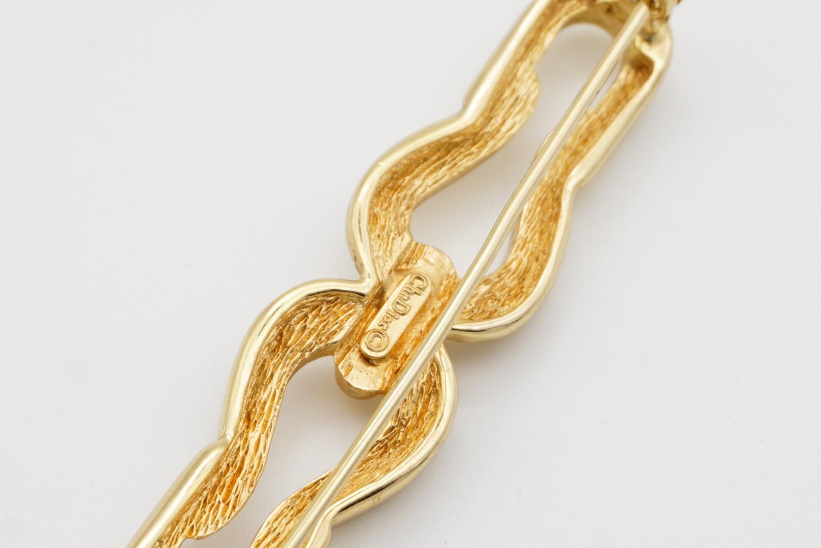 Christian Dior, broche longue symétrique à double clip et cristaux imbriqués des années 1980 en vente 6
