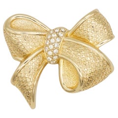 Christian Dior 1980er Jahre Vintage Kristalle Knoten Schleife Schmetterling Elegante Brosche