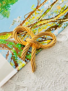 Christian Dior 1980s Vintage Large Knot Bow Ribbon Butterfly Rope Chunky Brooch