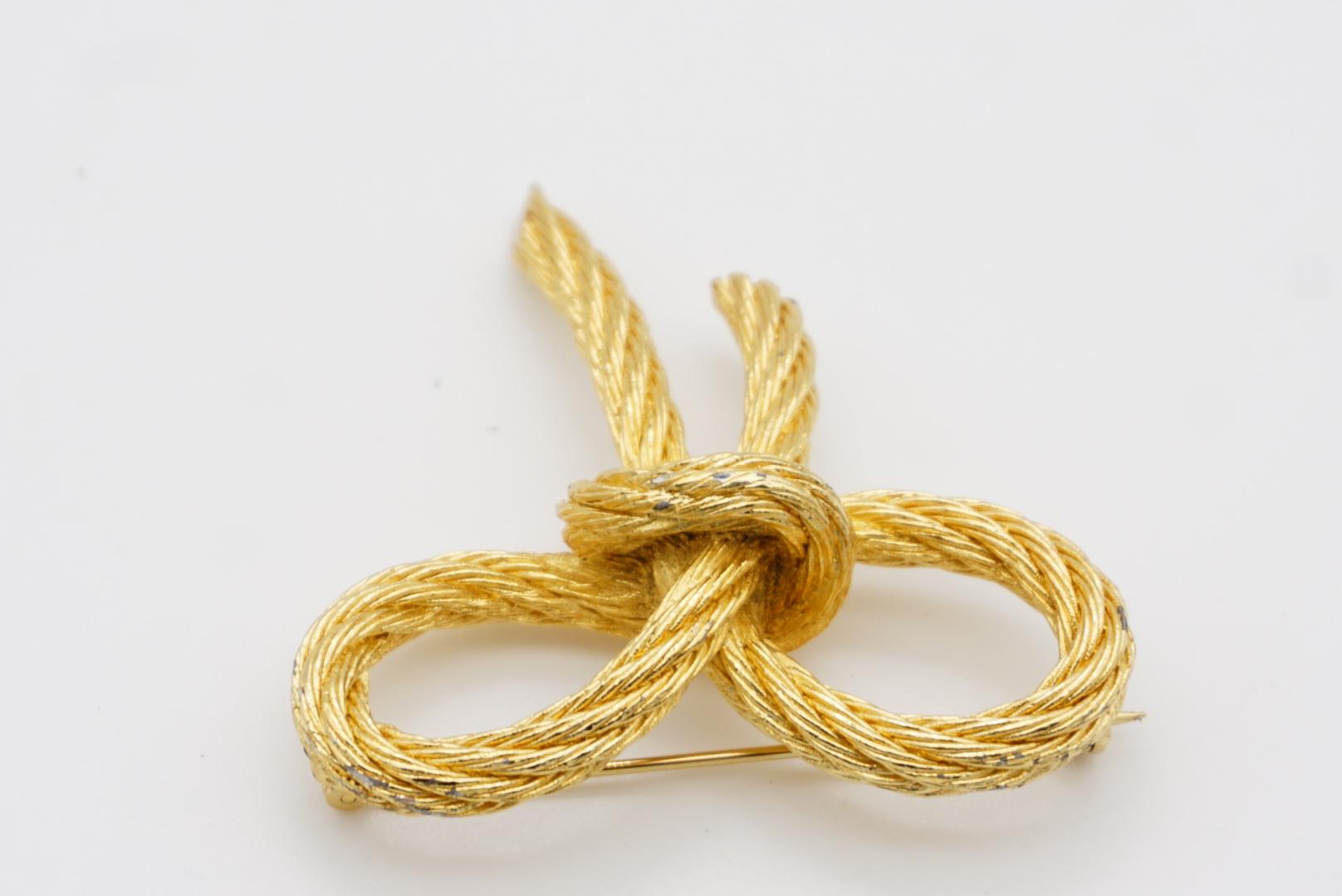 Christian Dior 1980s Vintage Large Modernist Twist Rope Knot Bow Ribbon Brooch For Sale 3