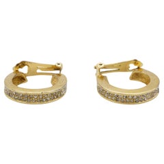 Christian Dior 1980 Vintage Orecchini a cerchio rotondo grandi con cristalli a clip