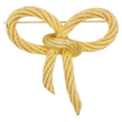 Christian Dior 1980s Vintage Large Twist Rope Knot Bow Ribbon Butterfly Brooch