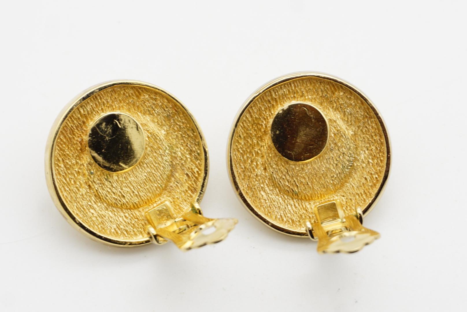 Christian Dior 1980s Vintage Logos CD White Pearl Circle Elegant Clip Earrings For Sale 8