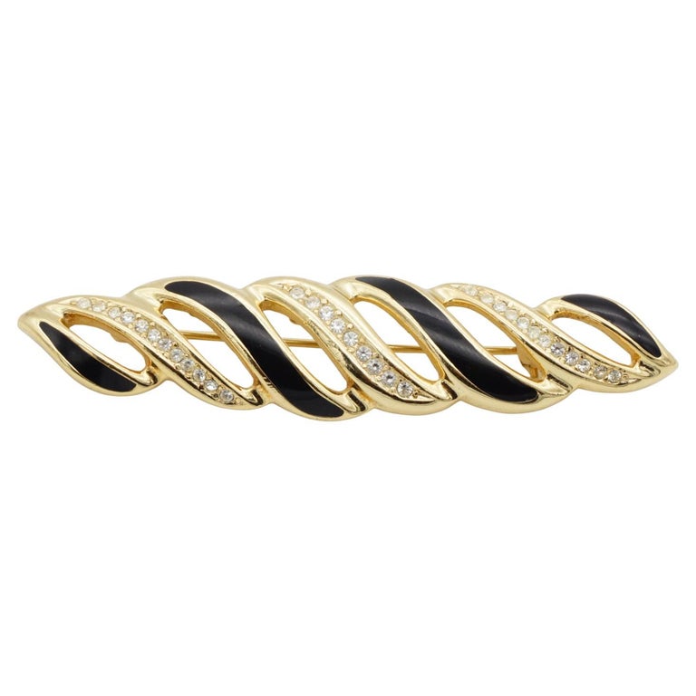 Broche Vintage Années 80 Noir Et Blanc - État Superbe, Sans Marque, Pièce Unique Rétro
