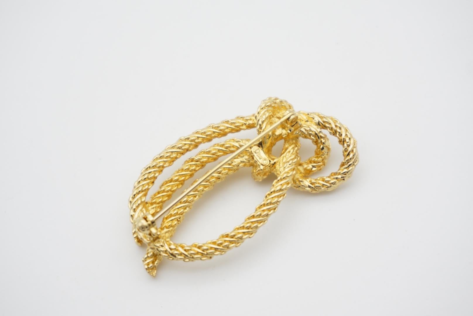 Christian Dior Modernistische Goldbrosche mit ovaler Schleife und goldener Schleife, 1980er Jahre im Angebot 5