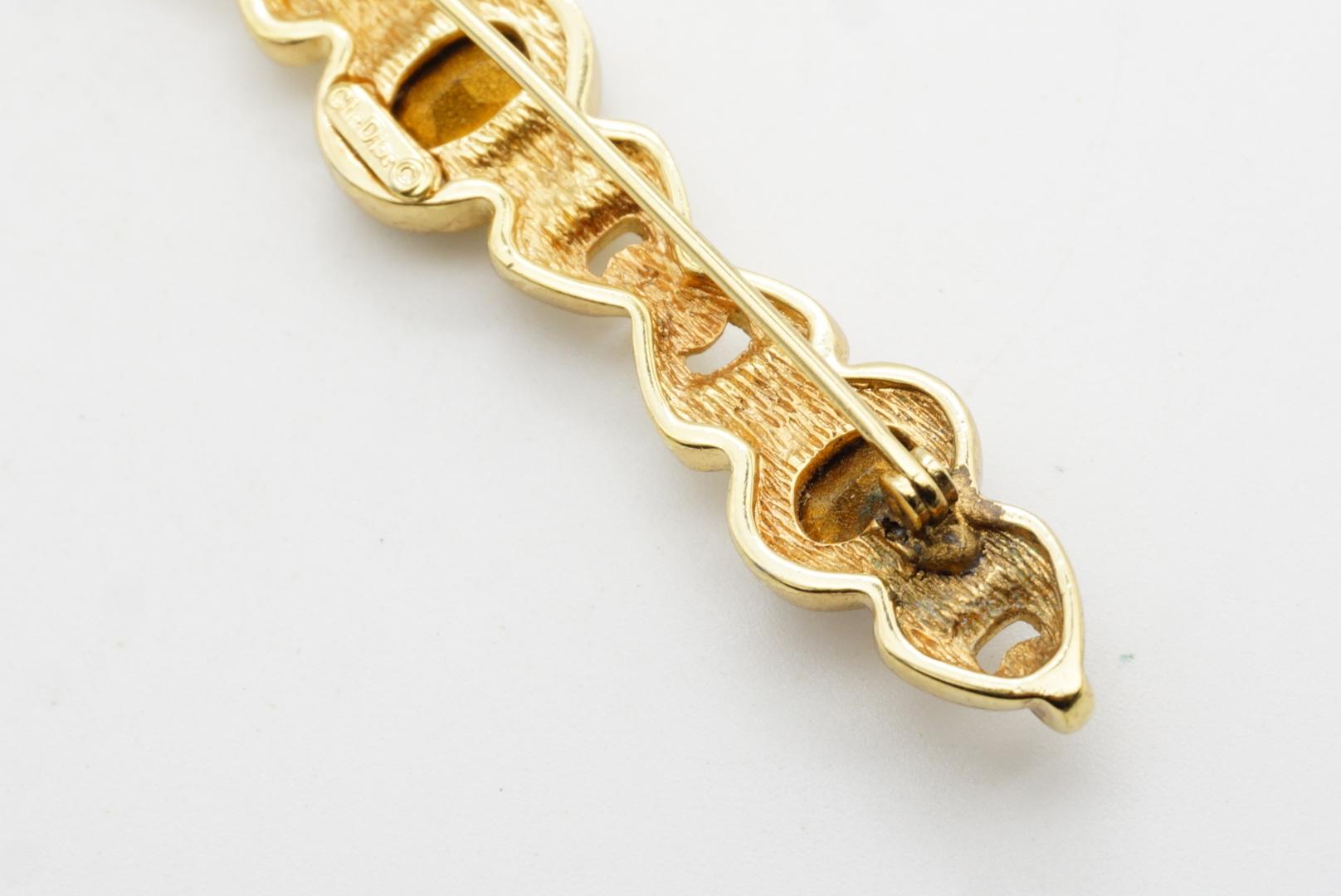 Christian Dior Años 80 Vintage Zafiro Amatista Cristales Ovalados Broche Entrelazado en venta 7