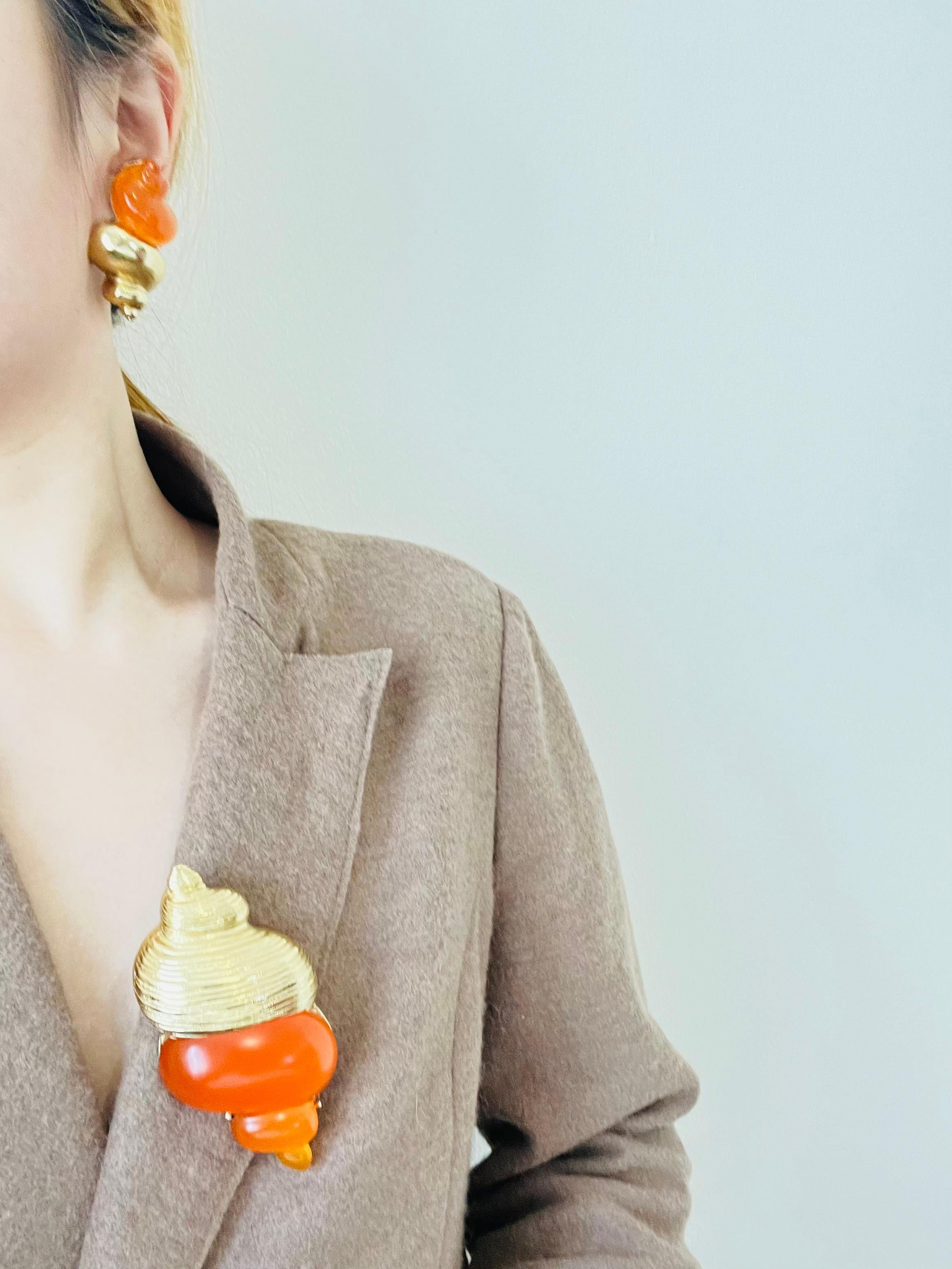 Robert Goossen, boucles d'oreilles en or orange Jelly Conch Torch de Christian Dior, 1987 1