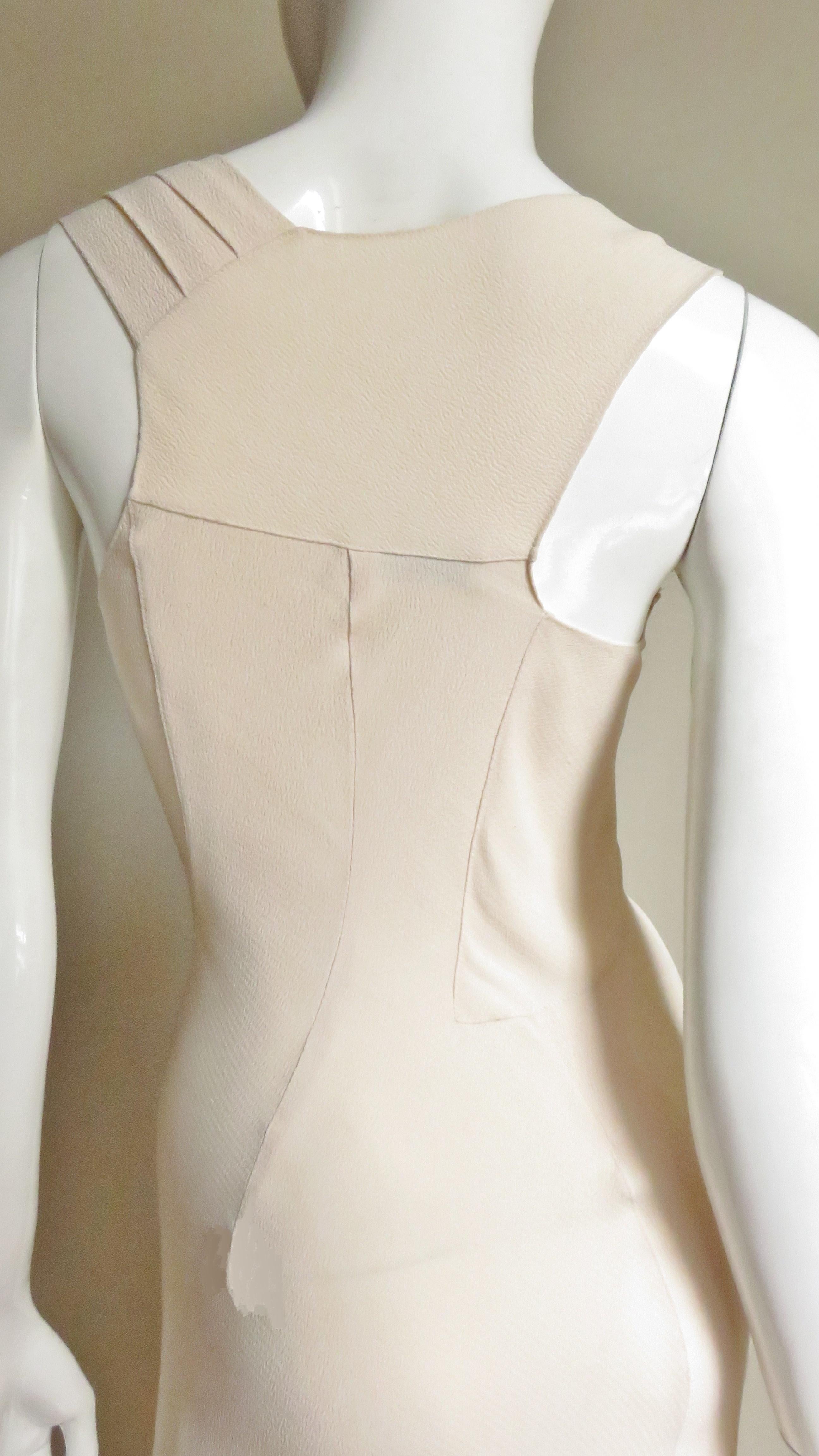 Christian Dior 1990s Blush Seam Detail Silk Gown 6