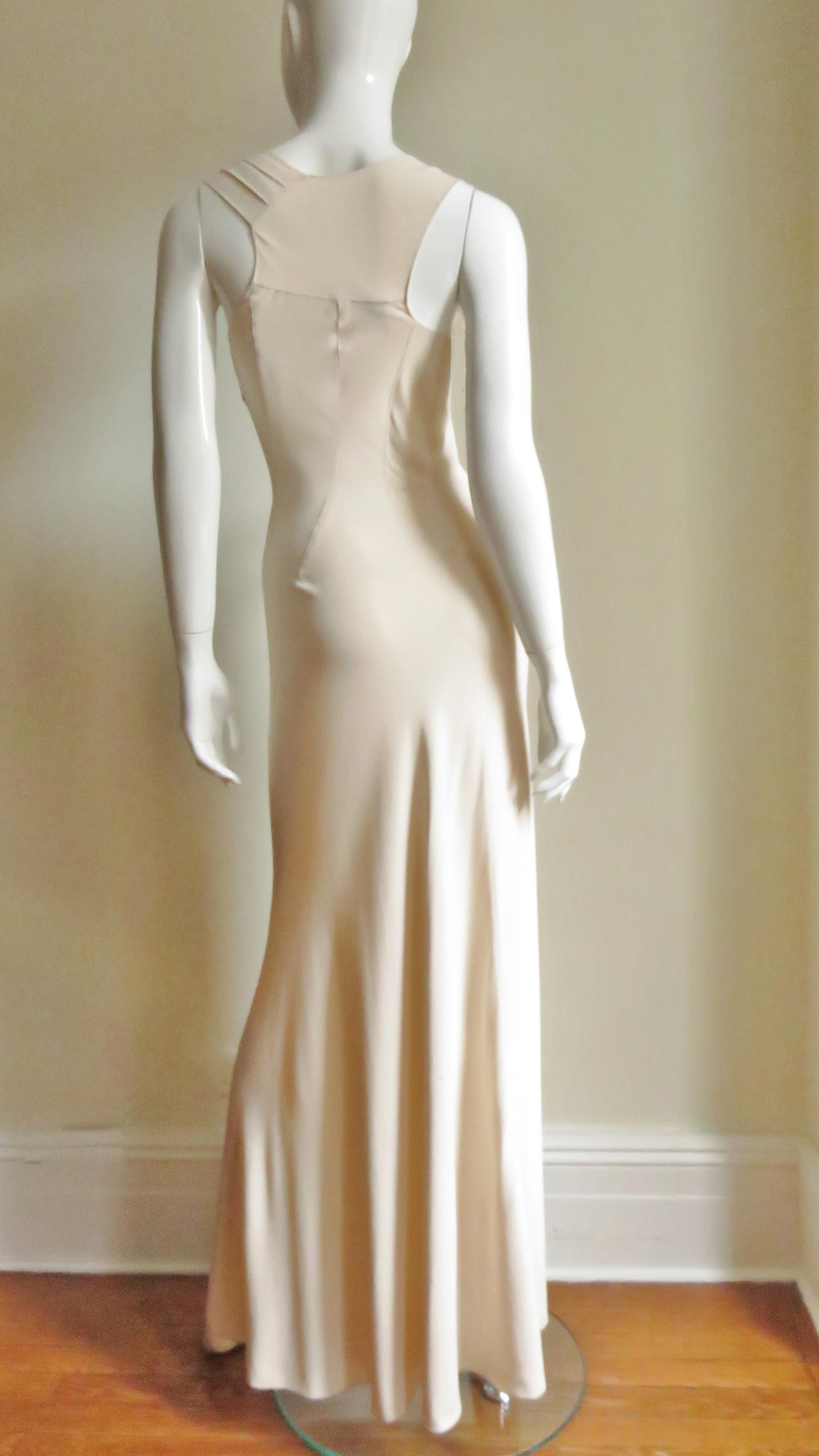 Christian Dior 1990s Blush Seam Detail Silk Gown 9