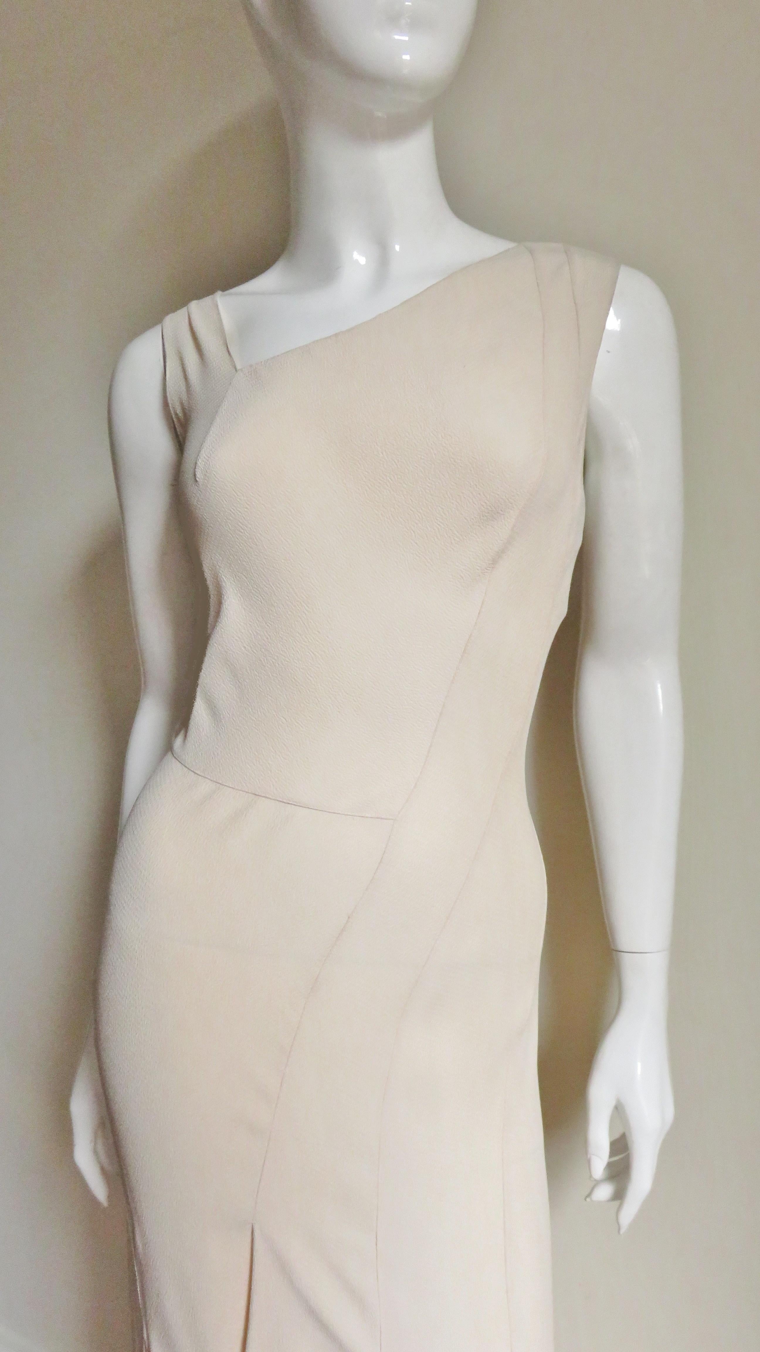 Gray Christian Dior 1990s Blush Seam Detail Silk Gown