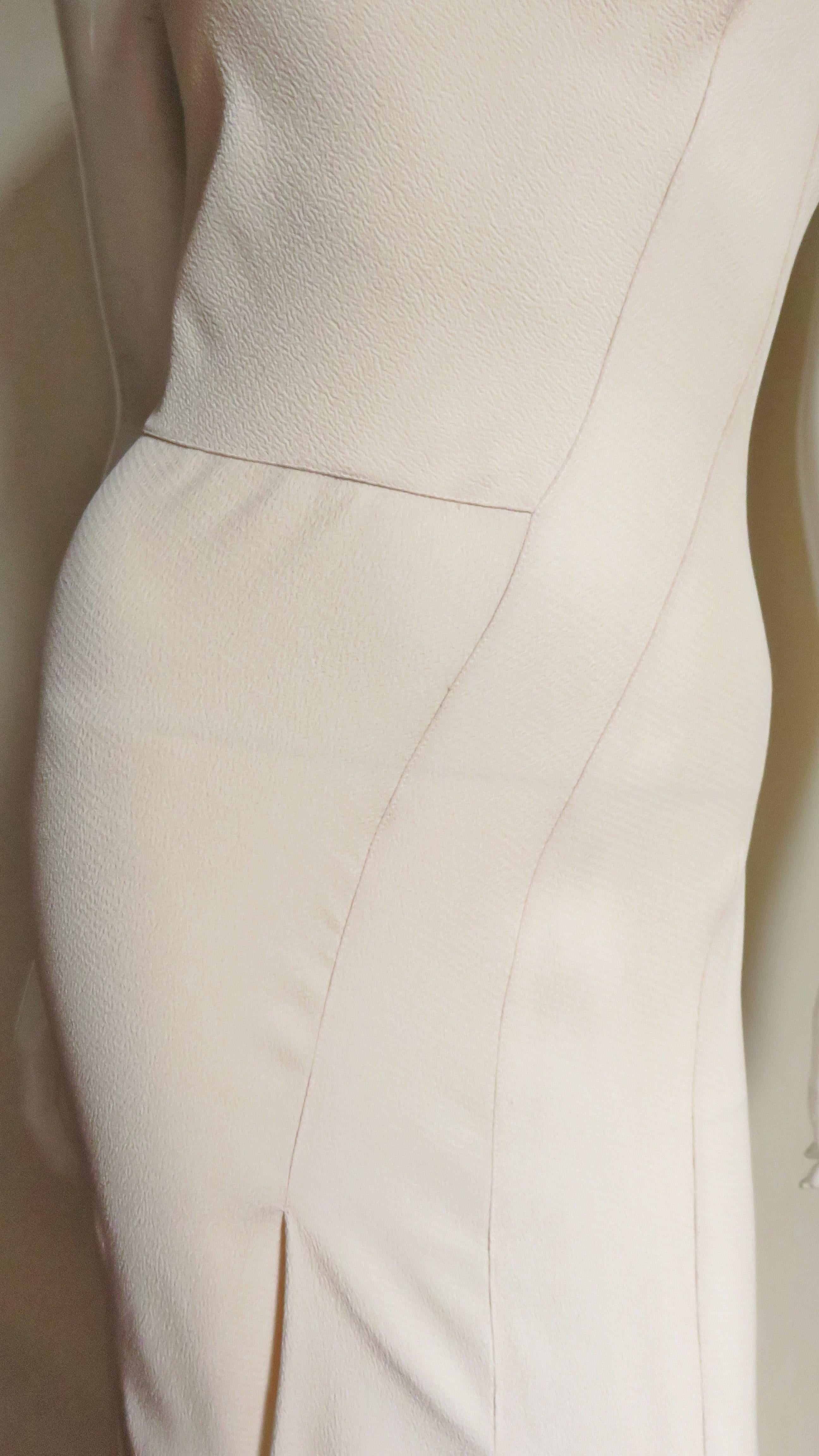 Christian Dior 1990s Blush Seam Detail Silk Gown 1