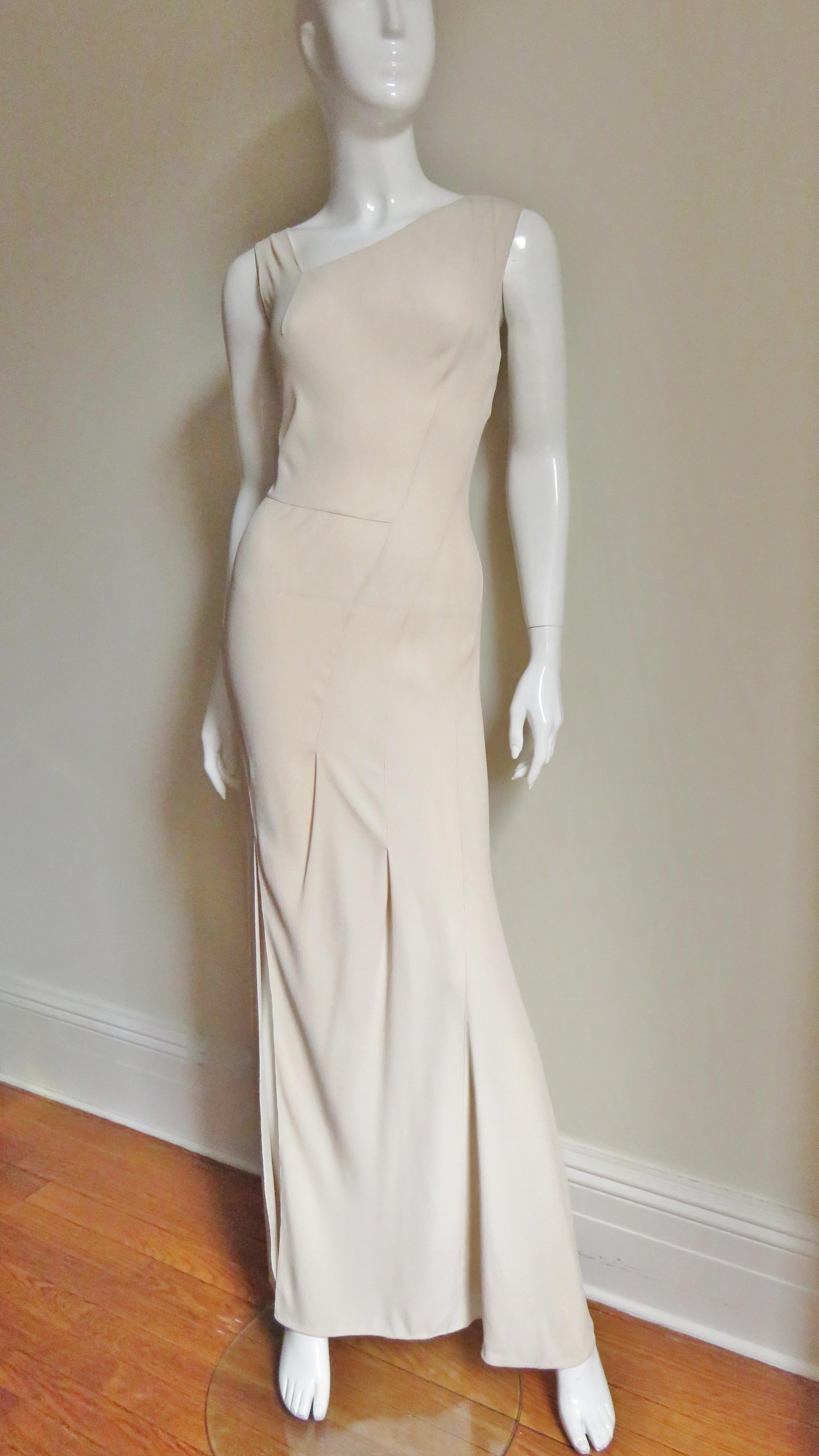 Christian Dior 1990s Blush Seam Detail Silk Gown 3