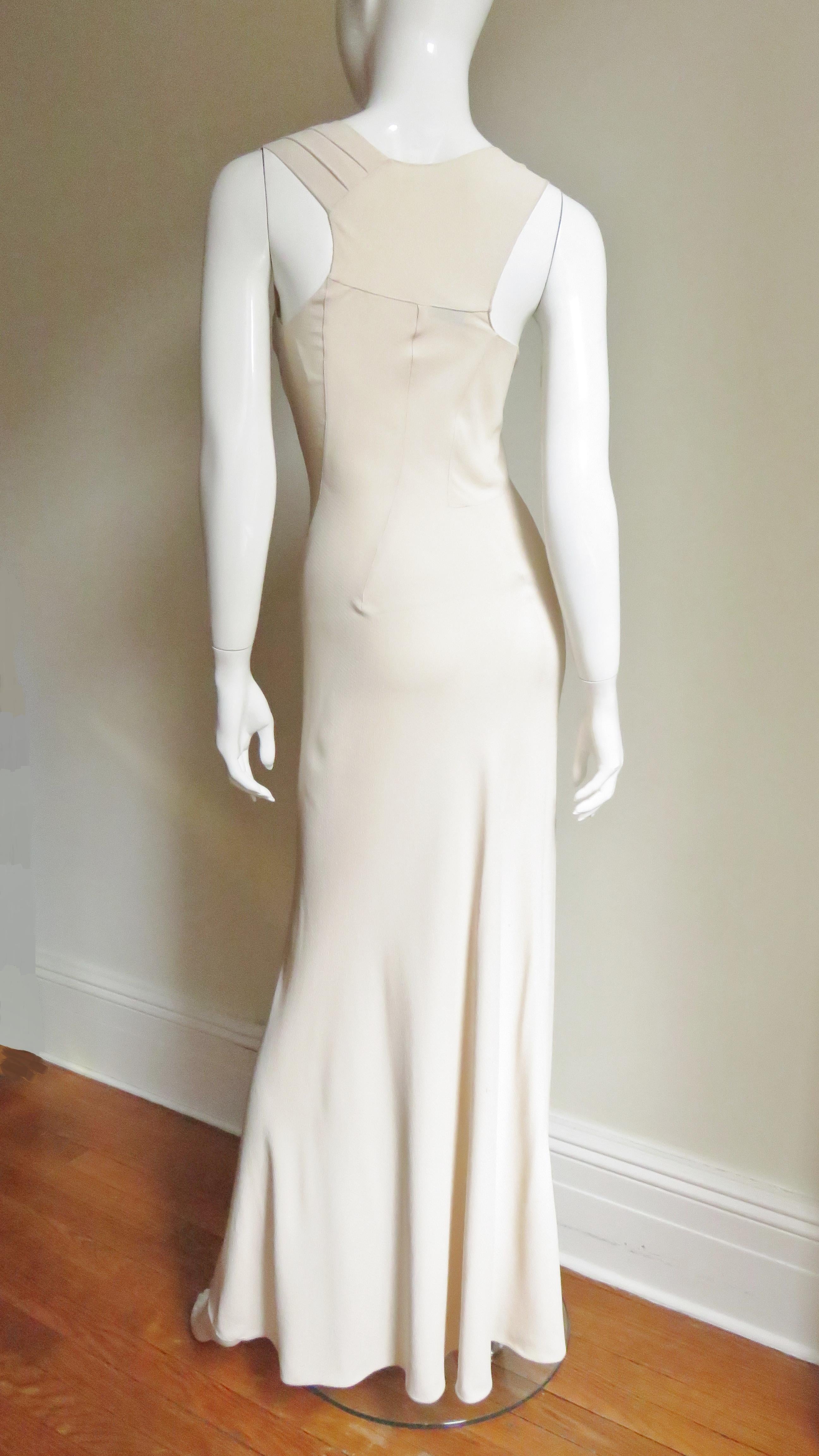 Christian Dior 1990s Blush Seam Detail Silk Gown 4