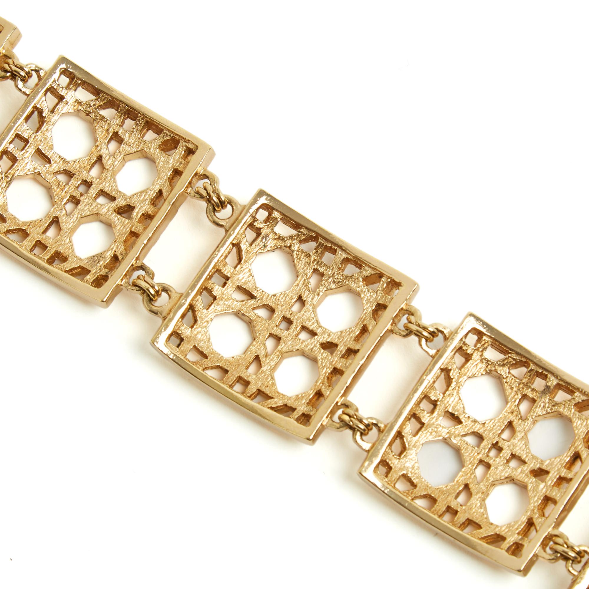 Christian Dior 1990er Jahre Armband Cannage My Dior Goldenes Armband 1