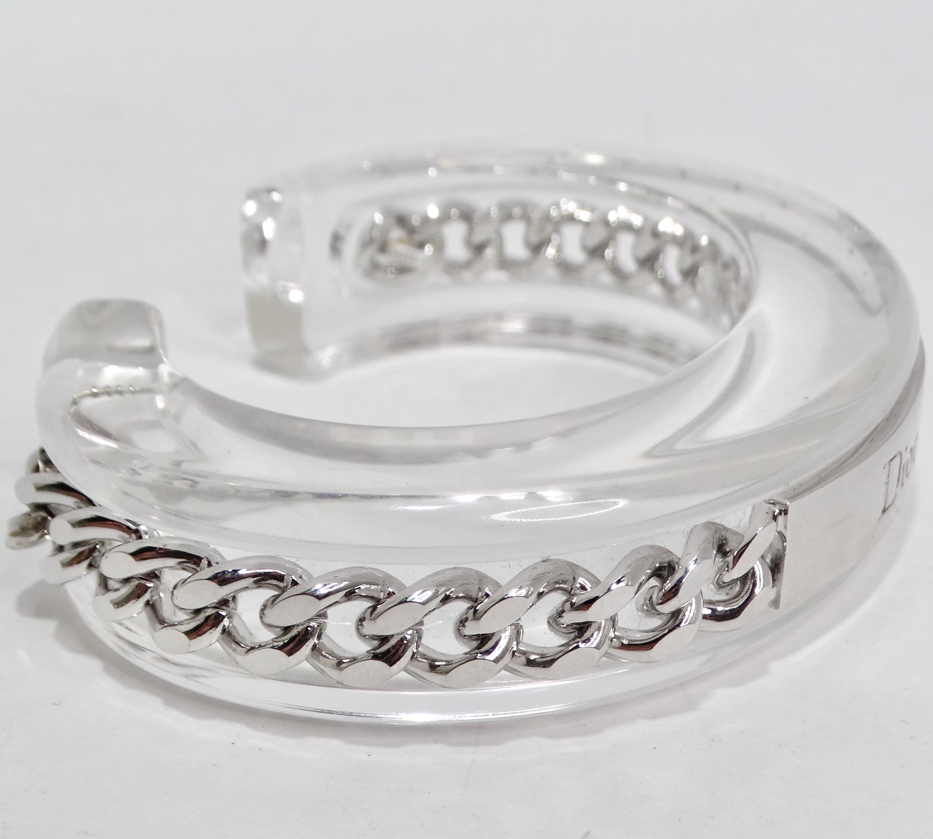 Christian Dior 1990s Chain Lucite Cuff Bracelet 1