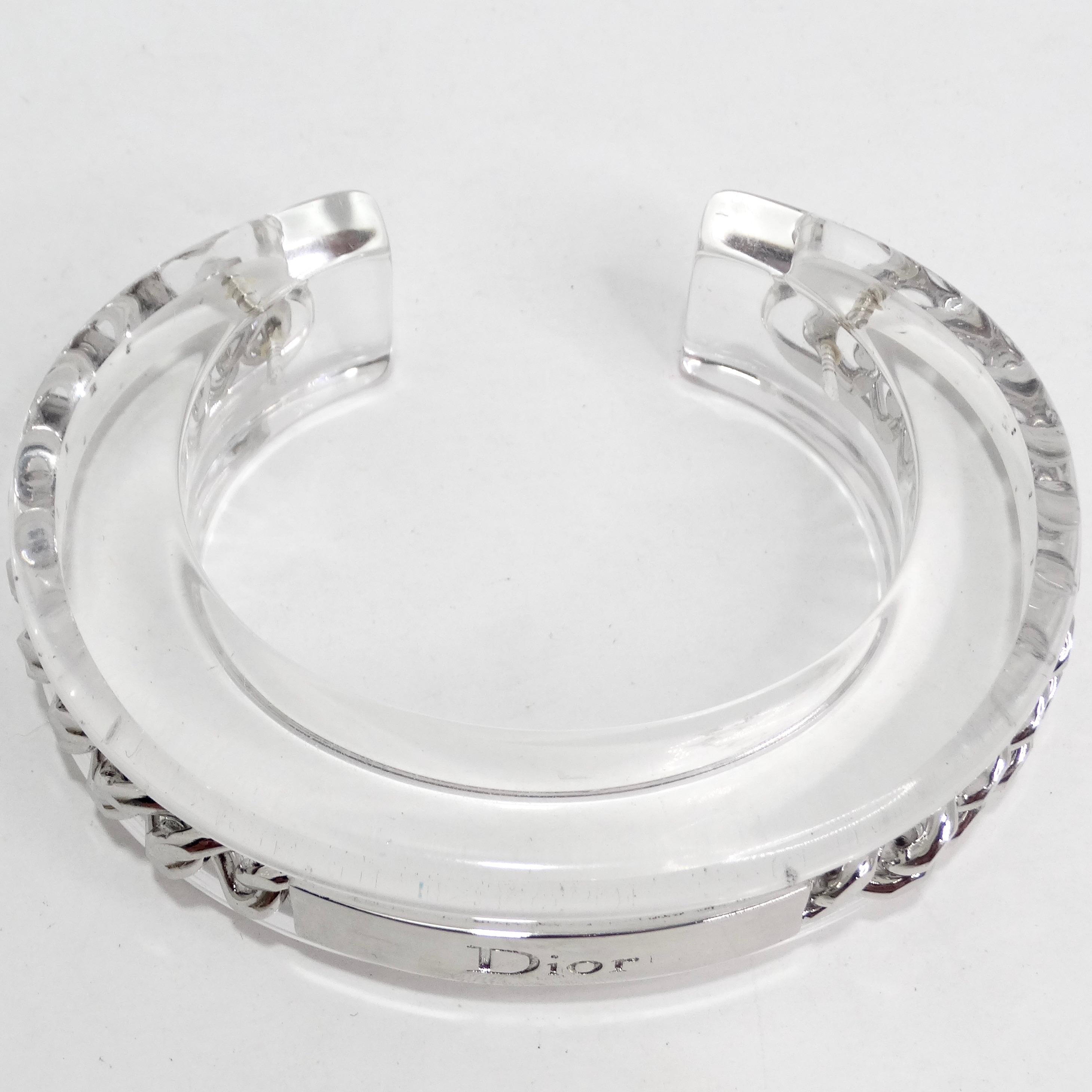 Christian Dior 1990s Chain Lucite Cuff Bracelet 3