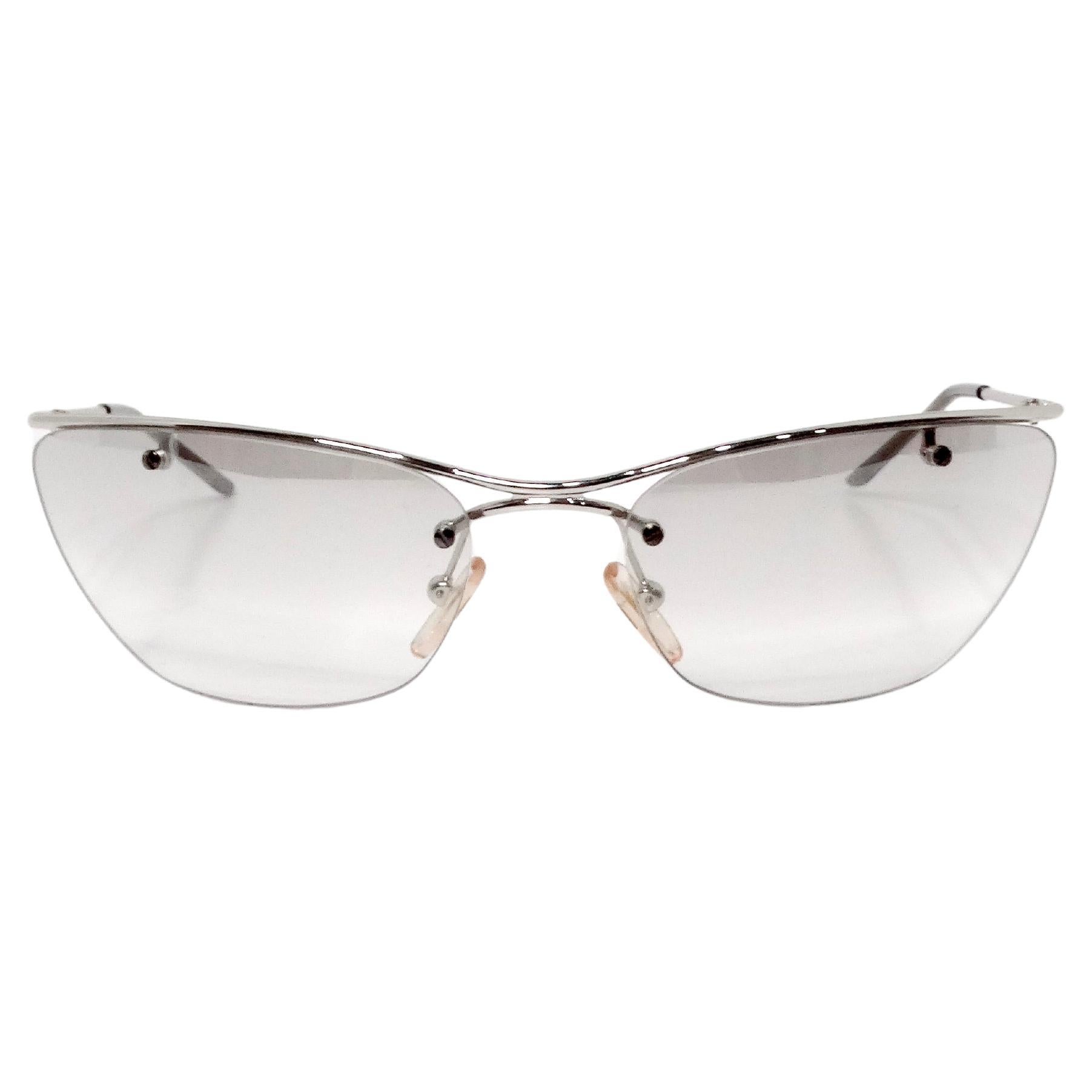 Christian Dior 1990s Flash Grey Tinted Lens Sunglasses For Sale