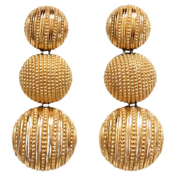 Sieraden Oorbellen Clipoorbellen Christian Dior Diamanté Pave Crystal Clip On Glamorous Designer Earrings Gold Tone 