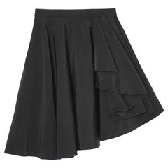 Christian Dior 1990s Jupe ou SurjupeMini FR34 Black Silk Over Mini Skirt UK6 US4