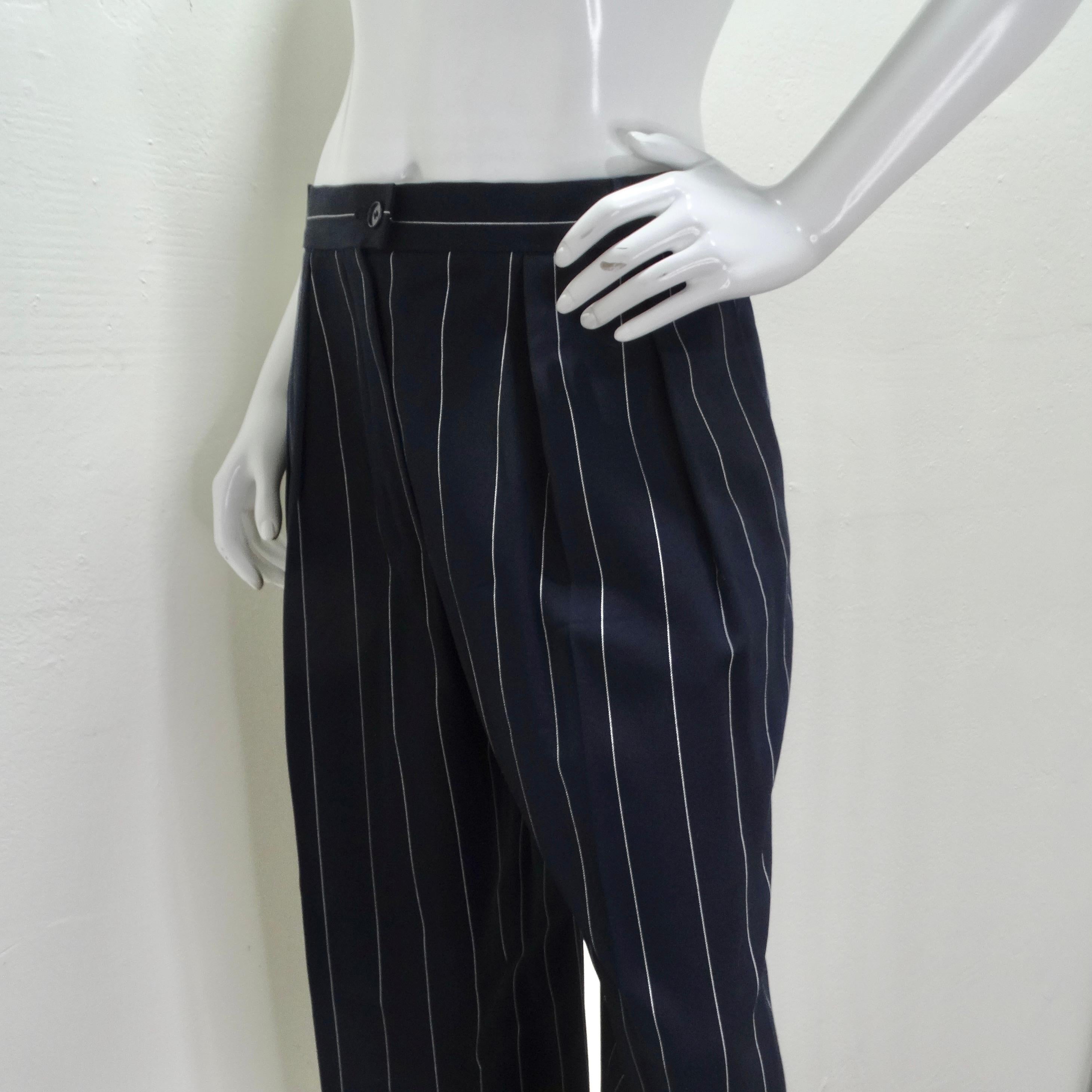 Christian Dior 1990s Navy Pinstripe Suit For Sale 5