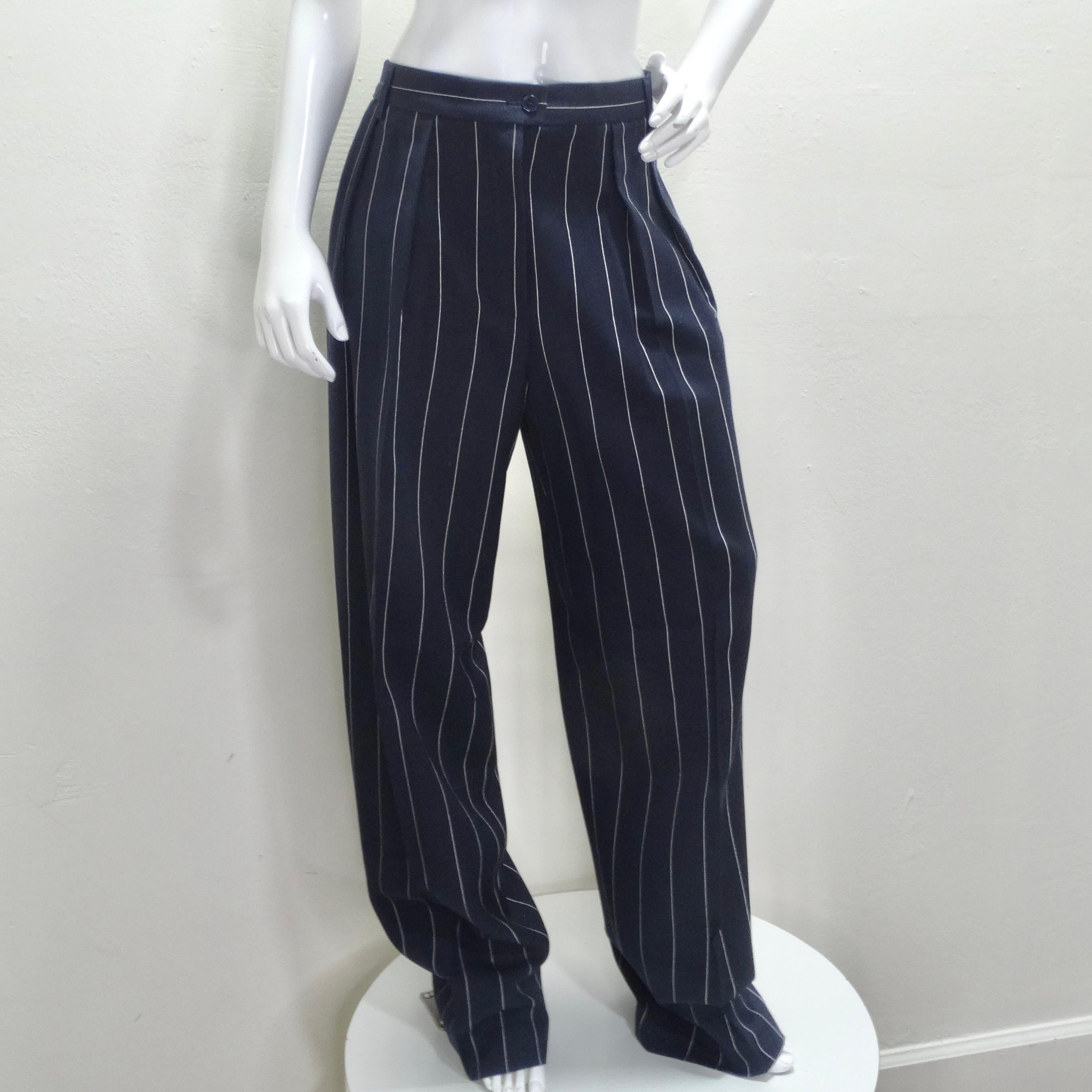  Elevate Your Style with a Timeless 1990s Christian Dior Pinstripe Suit! Step into the world of classic elegance with this exquisite 1990s Christian Dior pinstripe suit. Crafted with meticulous attention to detail, this suit features a stunning