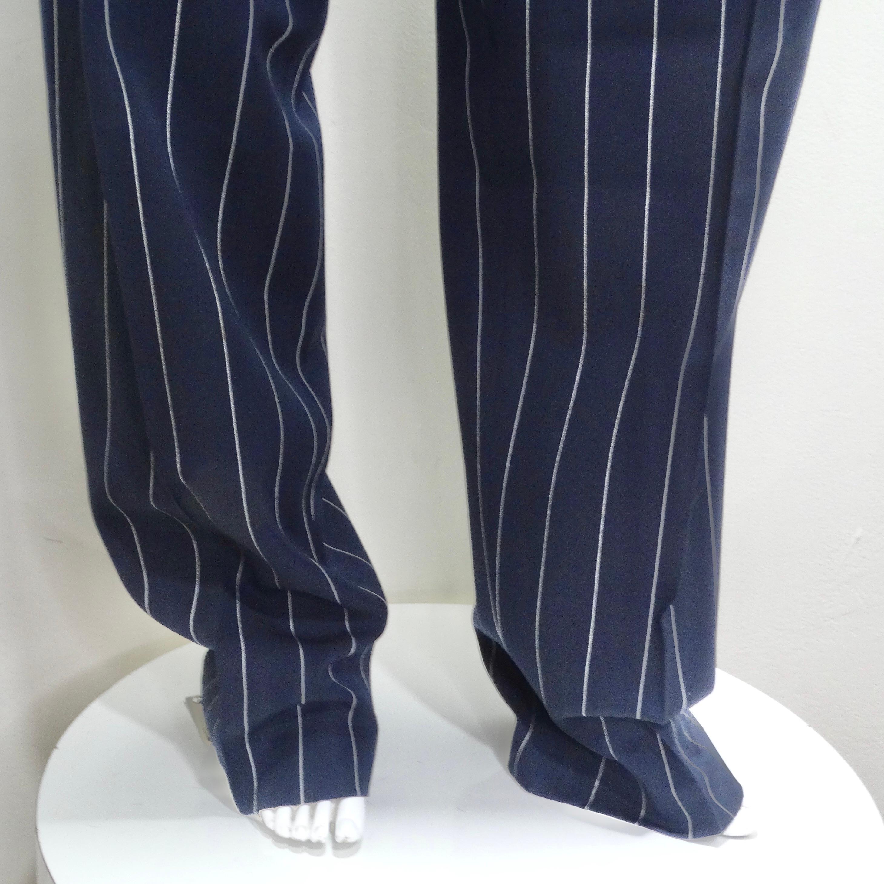Christian Dior 1990s Navy Pinstripe Suit In Good Condition For Sale In Scottsdale, AZ