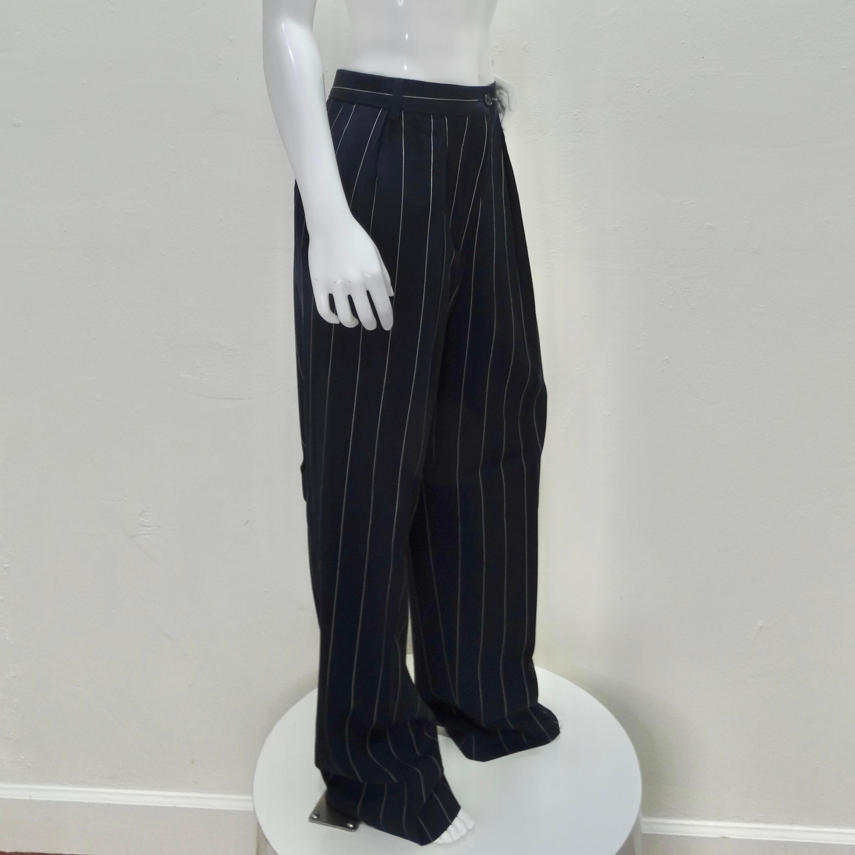 Women's or Men's Christian Dior 1990s Navy Pinstripe Suit For Sale