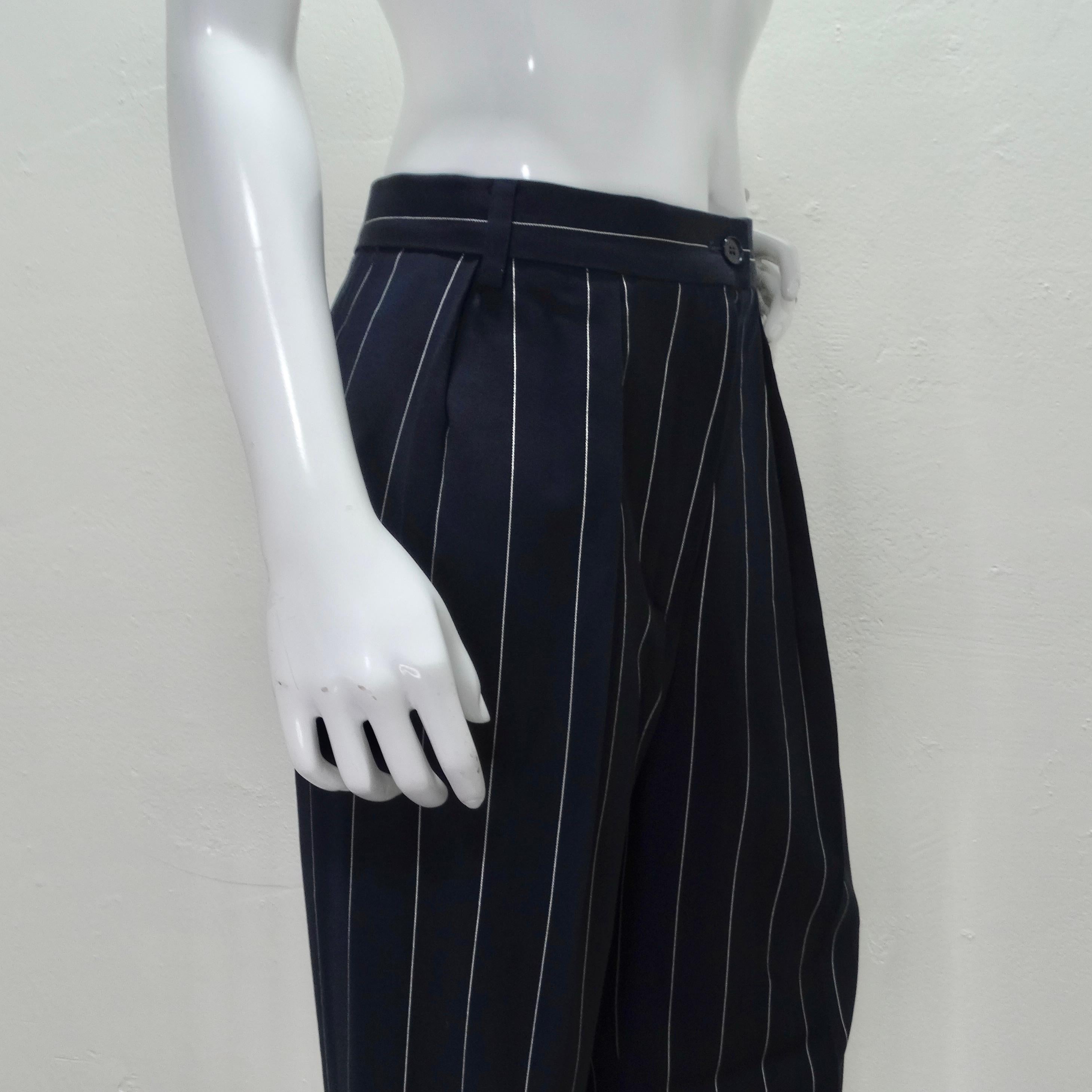 Christian Dior 1990s Navy Pinstripe Suit For Sale 1